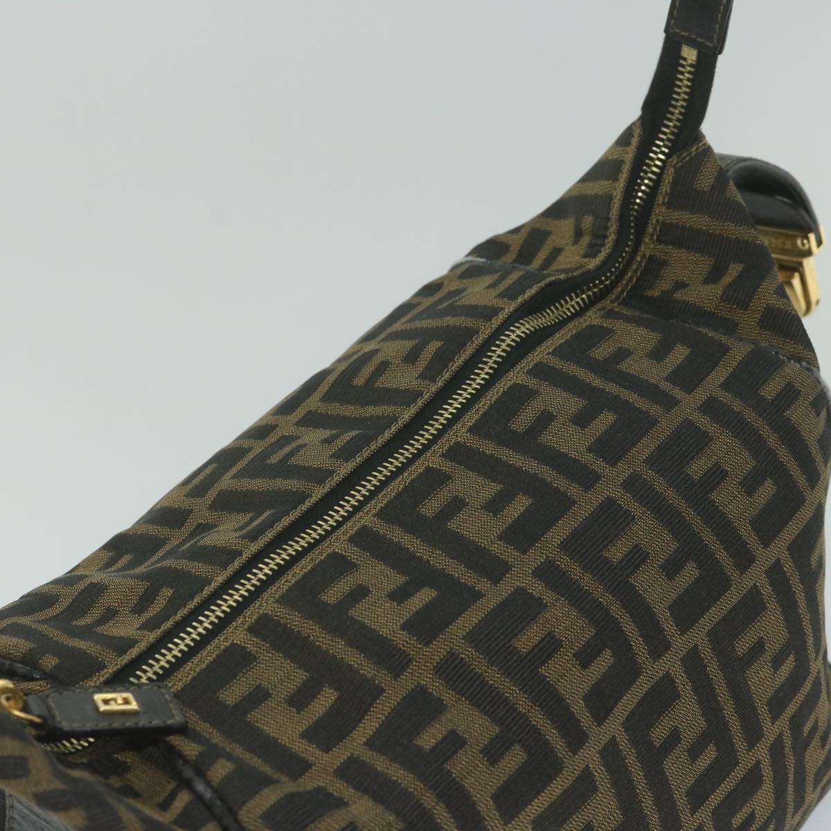 FENDI Zucca Canvas Vanity Cosmetic Pouch Black Brown 61795