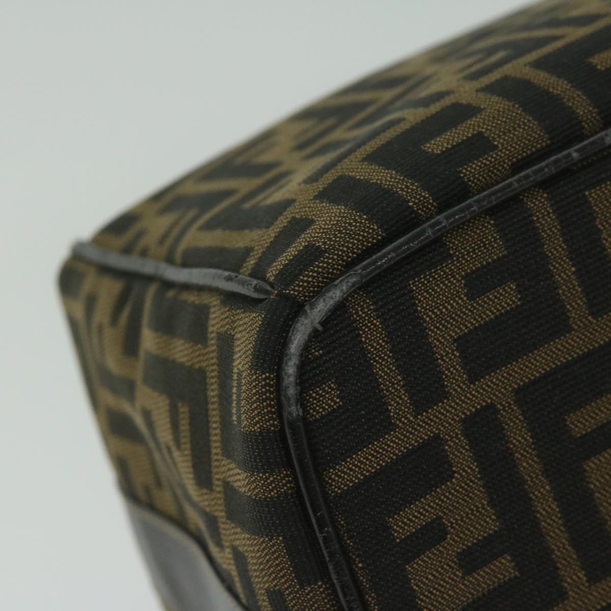 FENDI Zucca Canvas Vanity Cosmetic Pouch Black Brown 61796