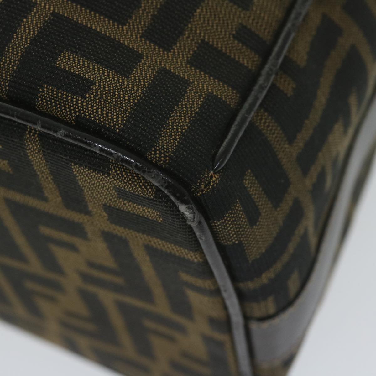 FENDI Zucca Canvas Vanity Cosmetic Pouch Black Brown 61796