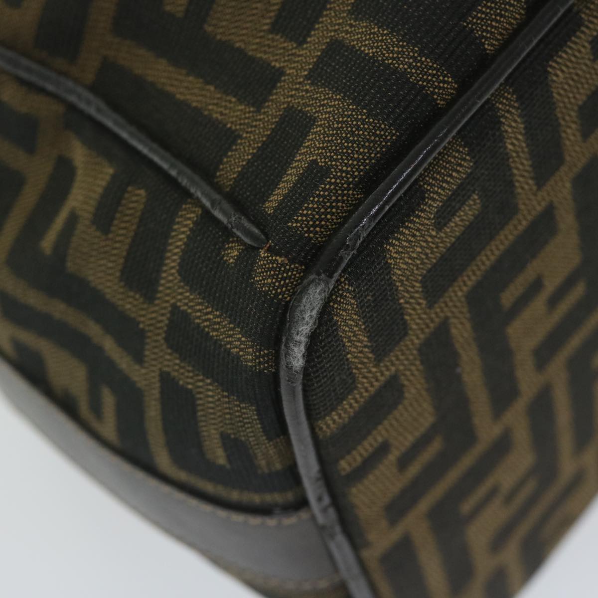 FENDI Zucca Canvas Vanity Cosmetic Pouch Black Brown 61796