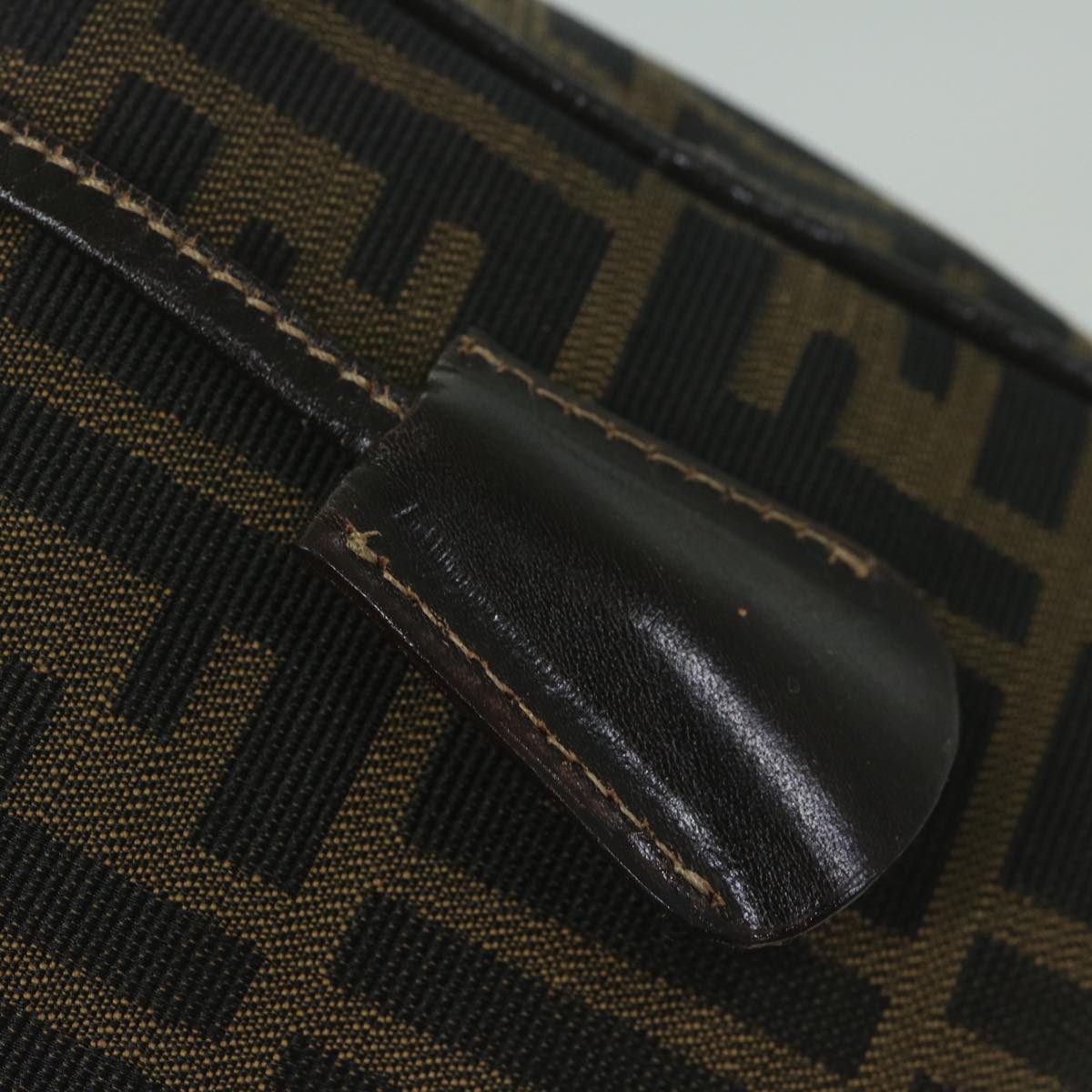 FENDI Zucca Canvas Vanity Cosmetic Pouch Black Brown 61796
