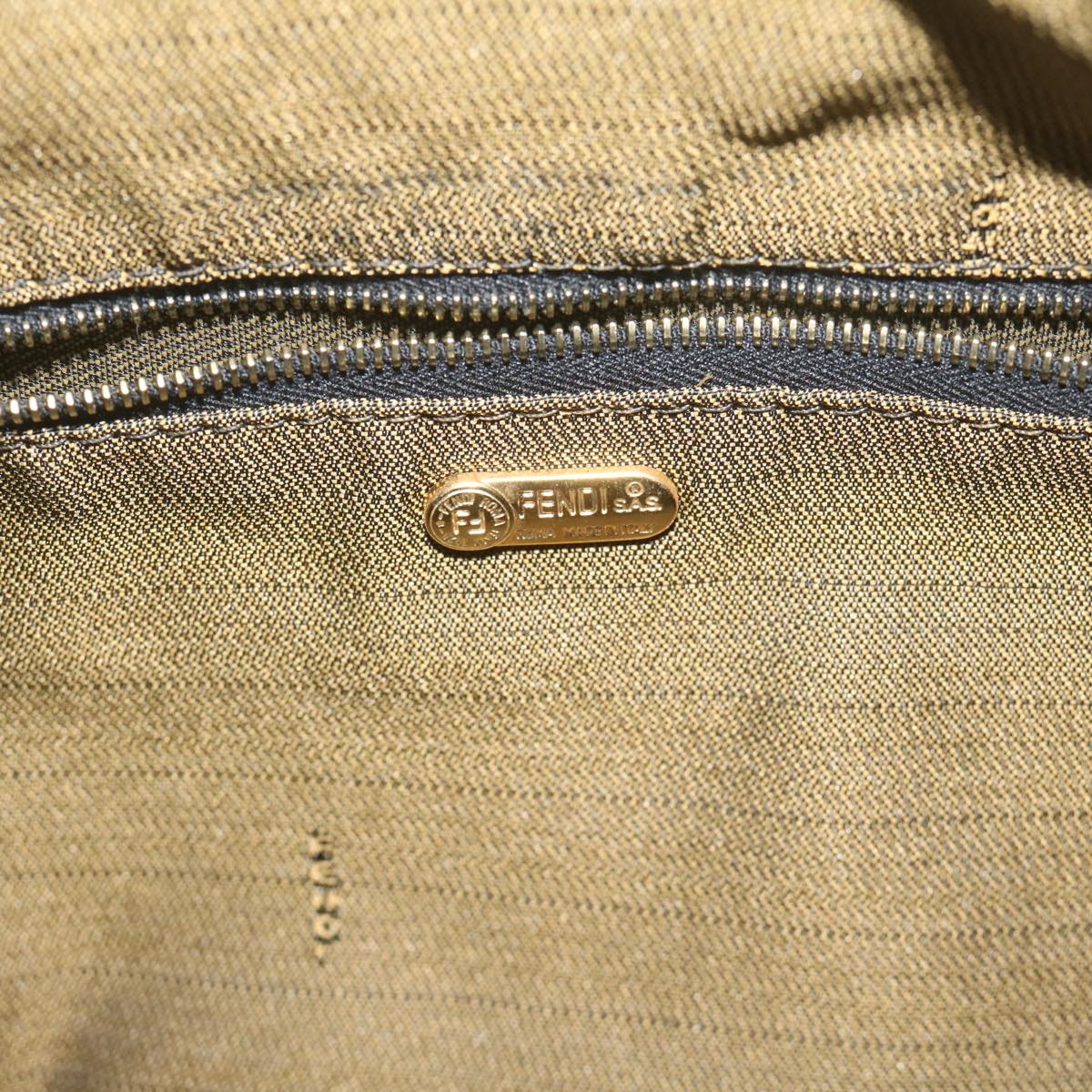 FENDI Zucca Canvas Vanity Cosmetic Pouch Black Brown 61796