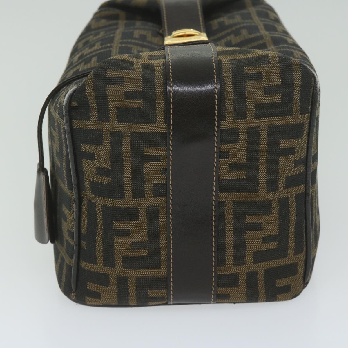 FENDI Zucca Canvas Vanity Cosmetic Pouch Black Brown 61796
