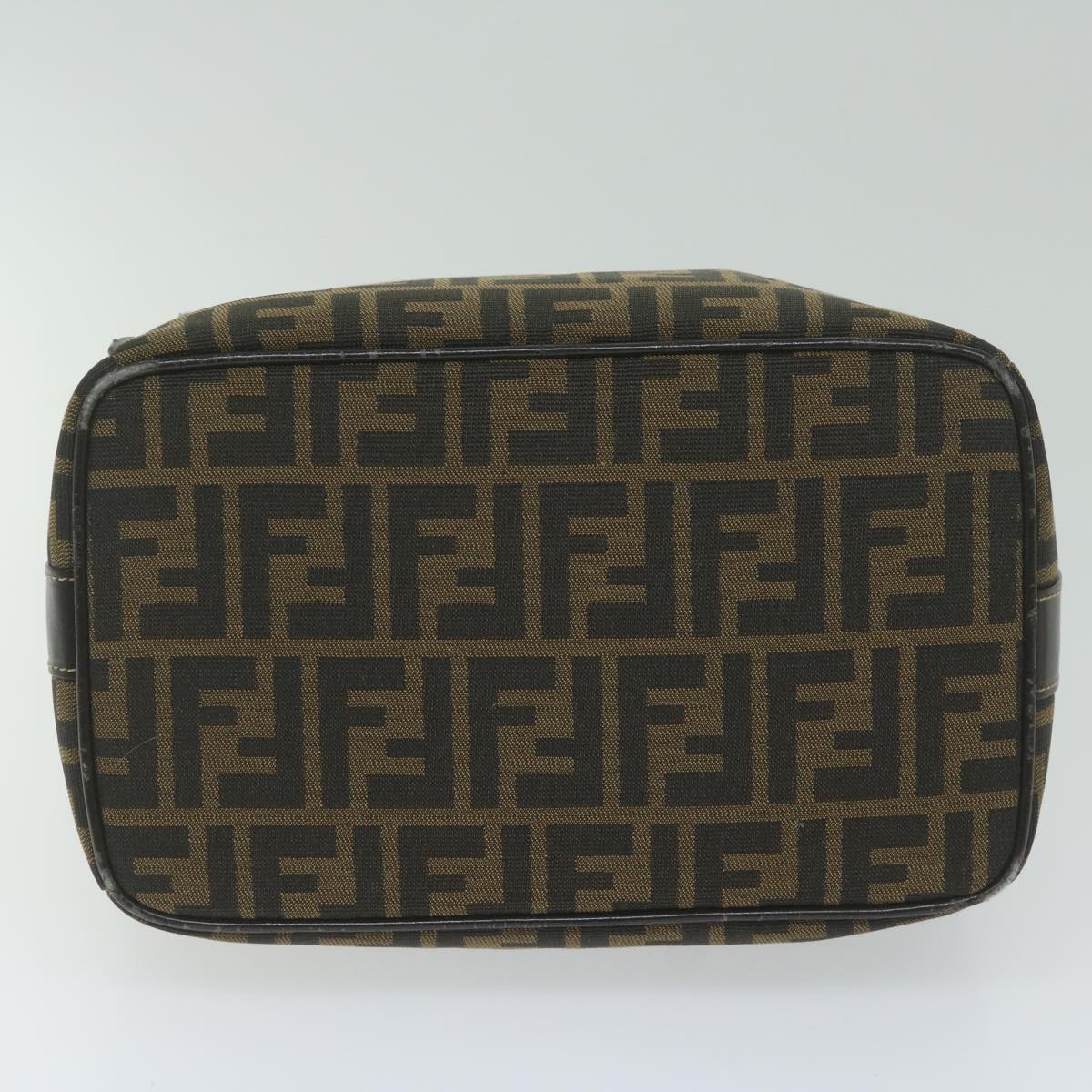 FENDI Zucca Canvas Vanity Cosmetic Pouch Black Brown 61796