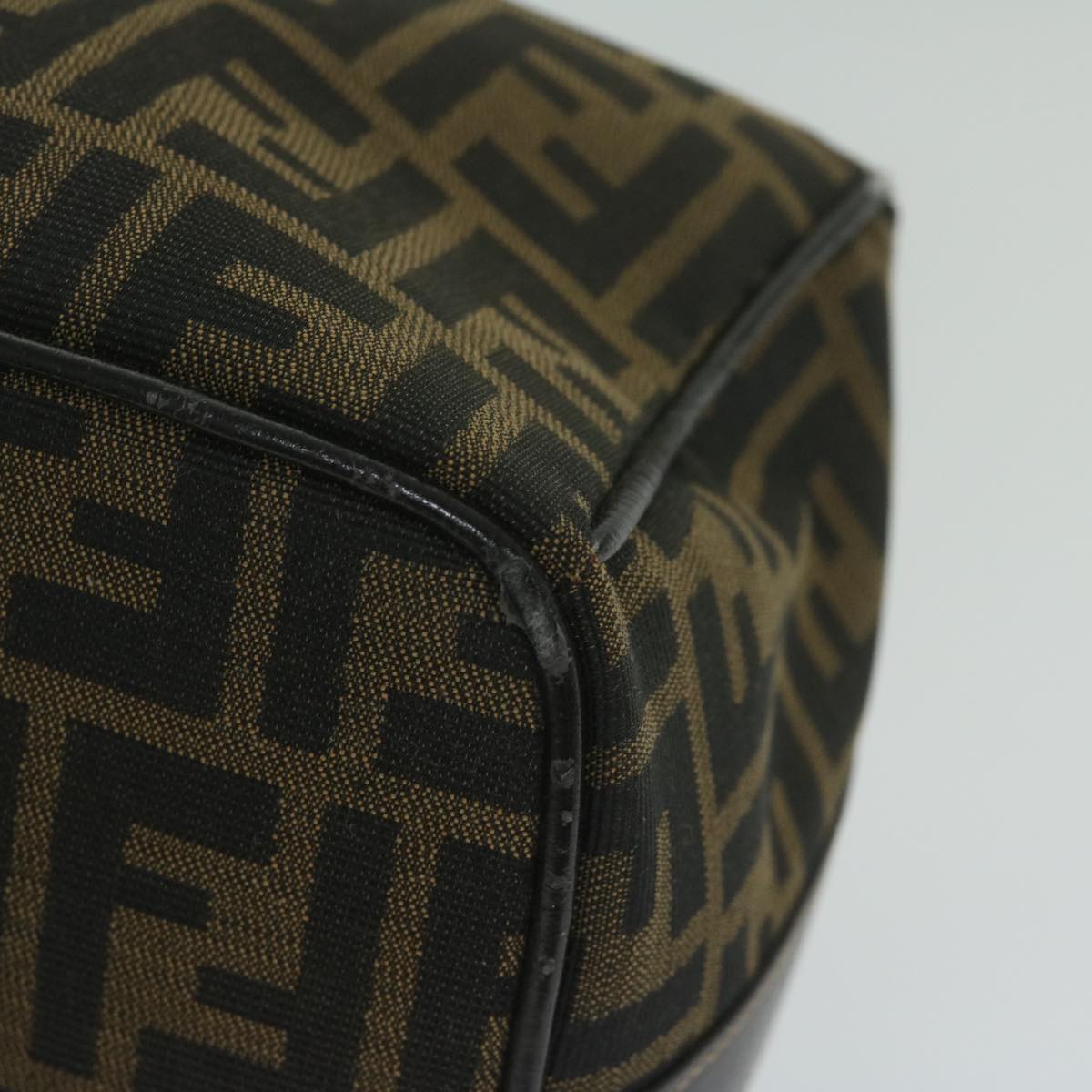 FENDI Zucca Canvas Vanity Cosmetic Pouch Black Brown 61796