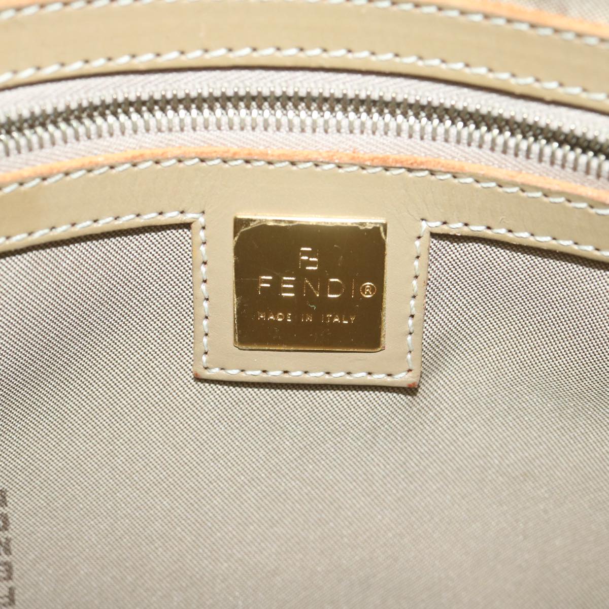 FENDI Zucchino Canvas Hand Bag Enamel Light Blue 61798
