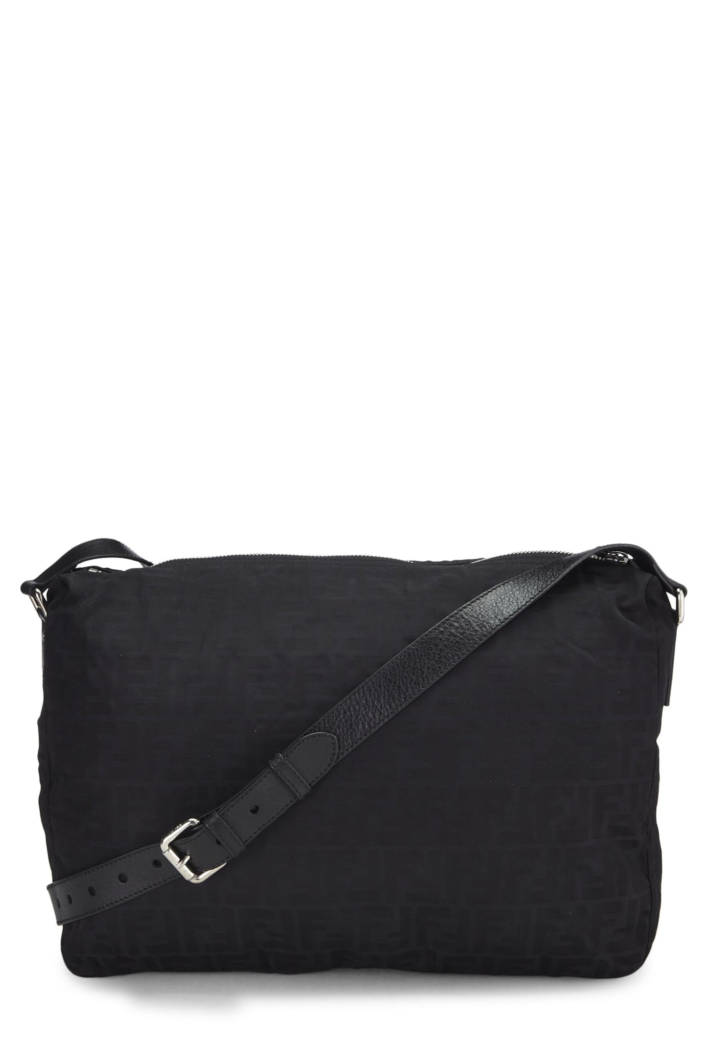 Fendi,  Black Zucchino Nylon Messenger Bag, Black