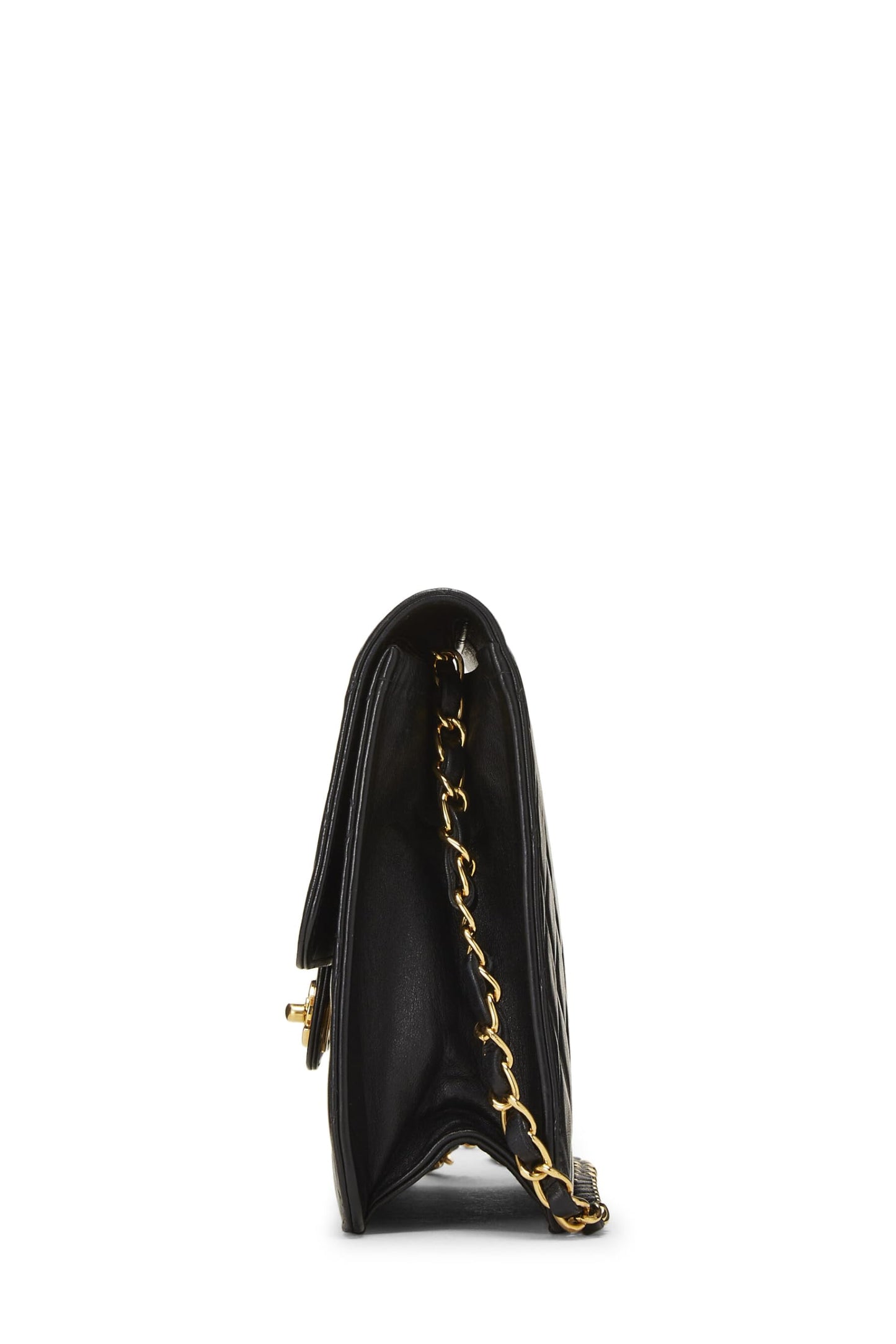 Chanel,  Black Quilted Lambskin Turnlock Ex Flap Medium, Black