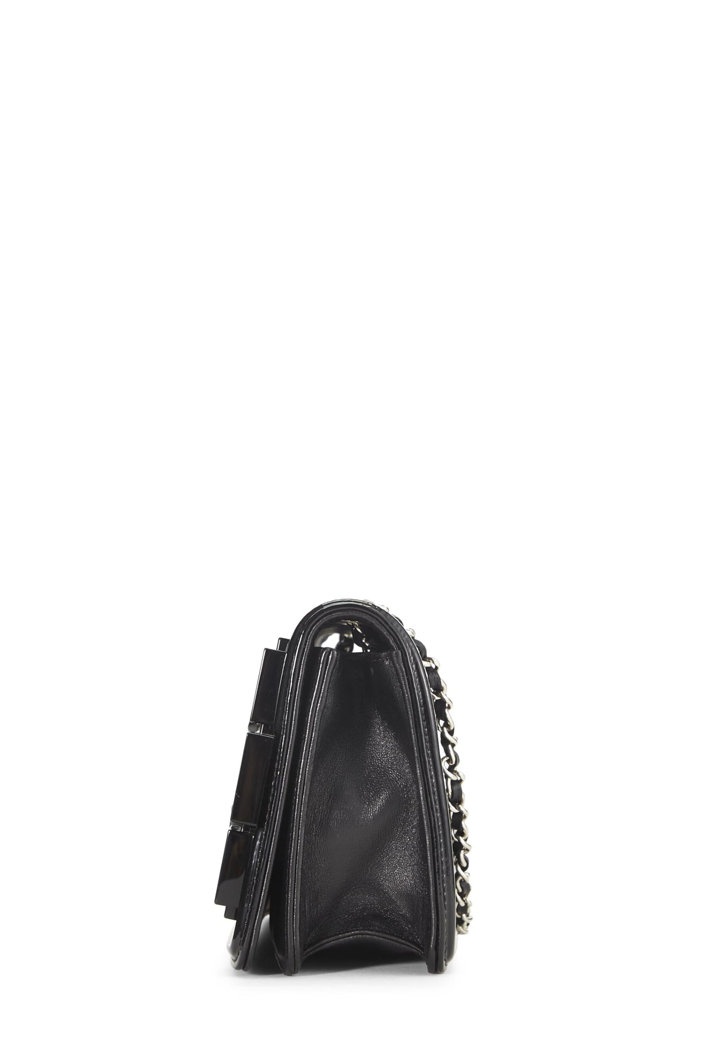 Chanel,  Black Patent Leather Boy Brick Flap, Black