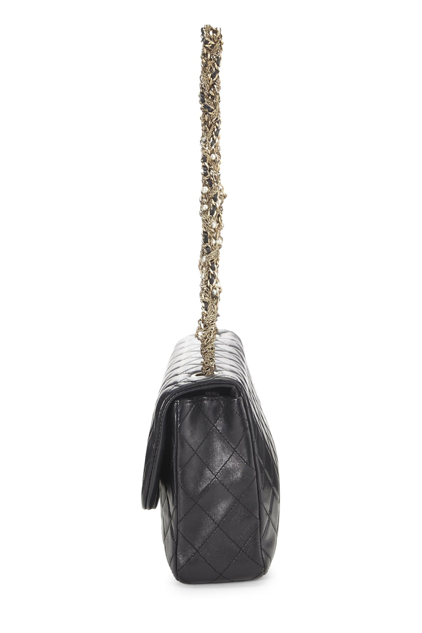 Chanel,  Black Quilted Lambskin Westminster Pearl Flap, Black