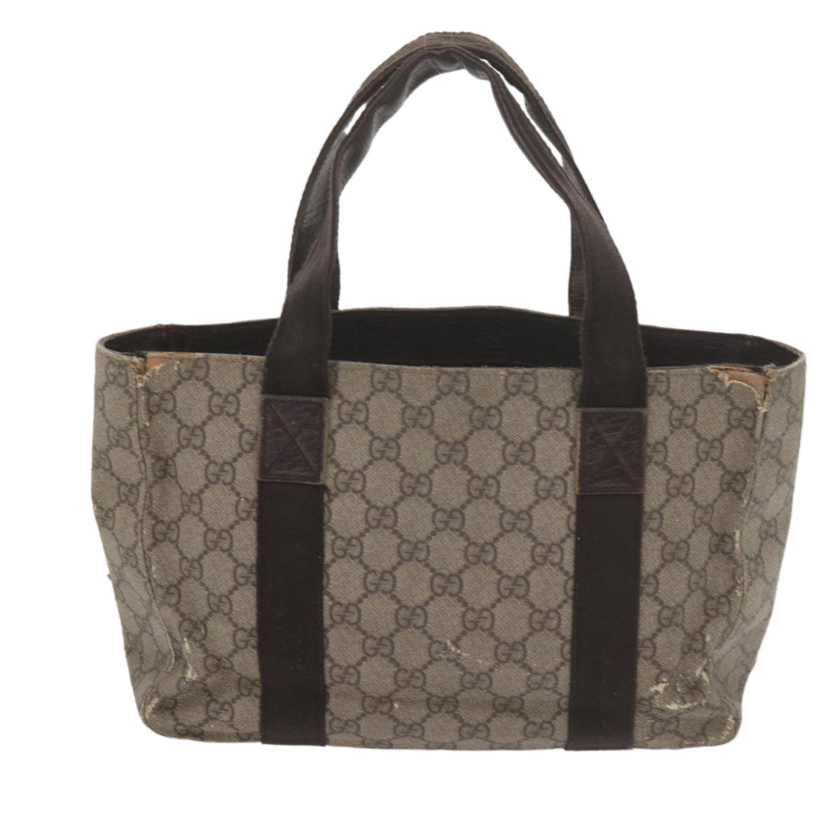 GUCCI GG Supreme Hand Bag PVC Leather Beige 141976 61845