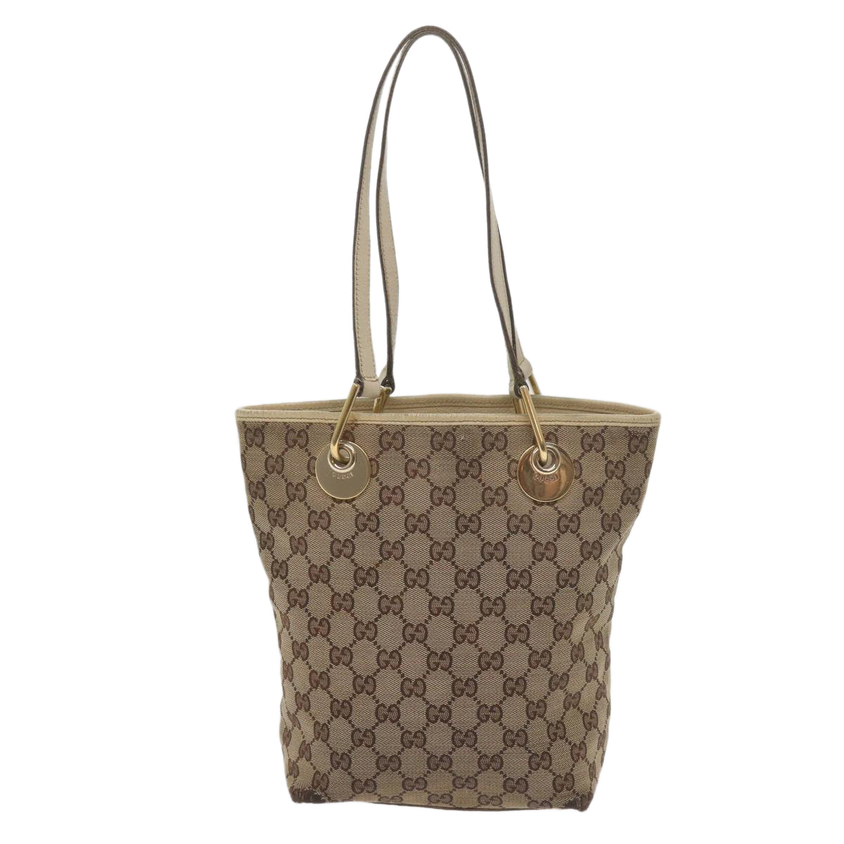 GUCCI GG Canvas Tote Bag Beige 120840 61846