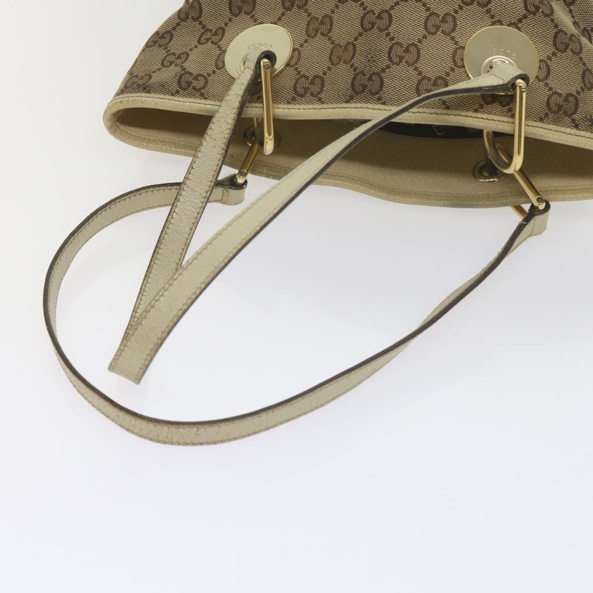 GUCCI GG Canvas Tote Bag Beige 120840 61846