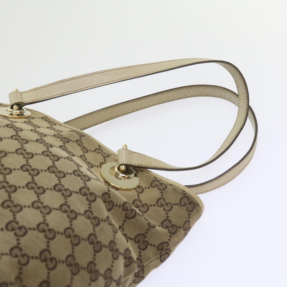 GUCCI GG Canvas Tote Bag Beige 120840 61846