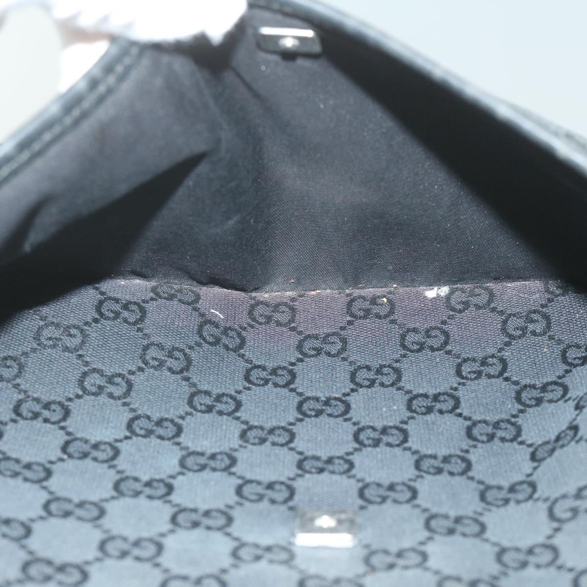 GUCCI GG Canvas Shoulder Bag Black 145857 61849