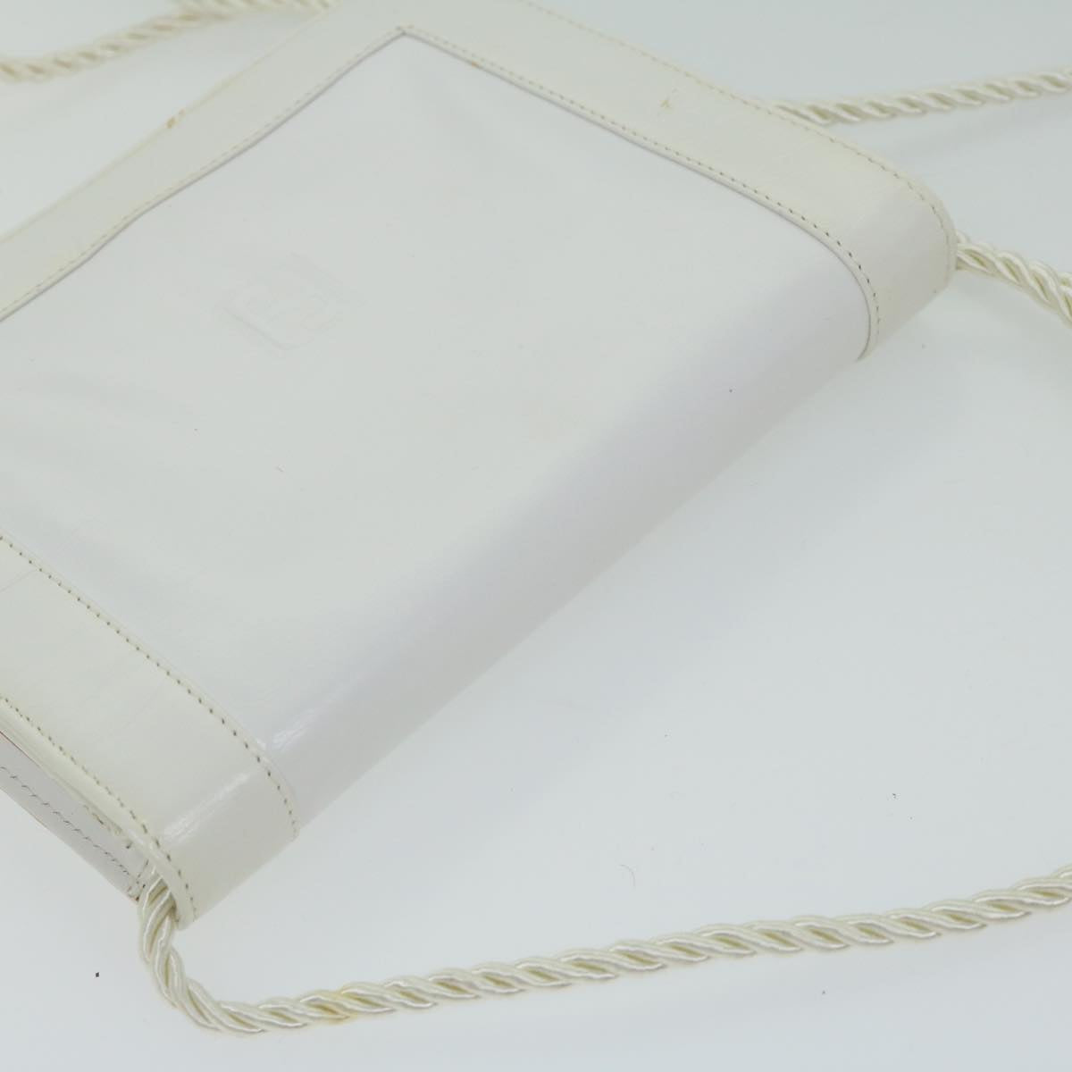 FENDI Shoulder Bag Leather White 61891