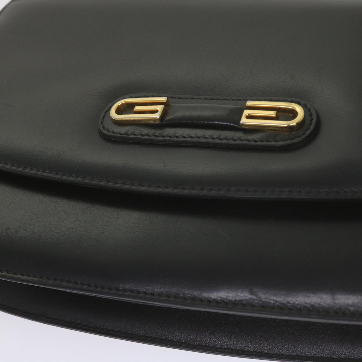 GUCCI Clutch Bag Leather Black 61894