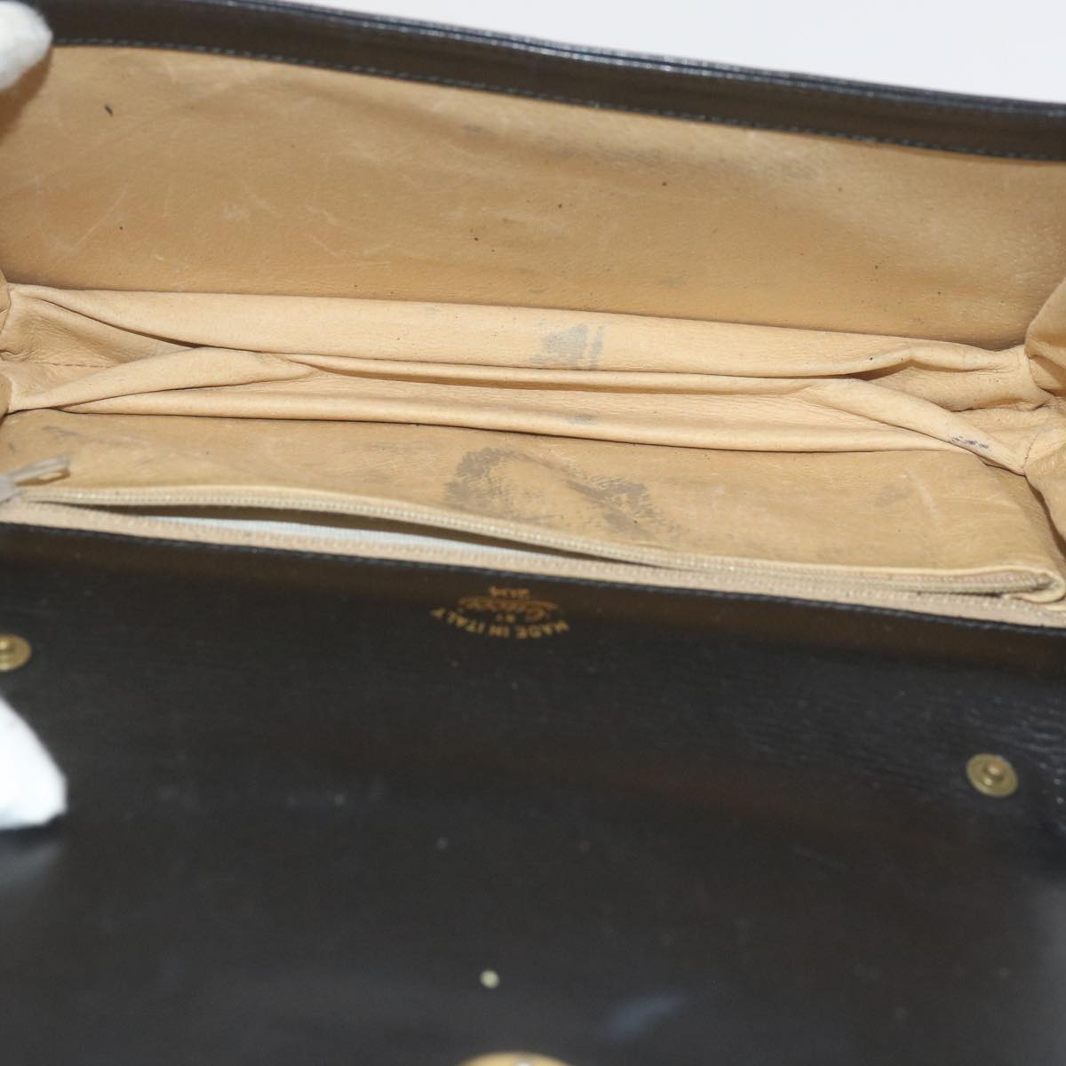 GUCCI Clutch Bag Leather Black 61894