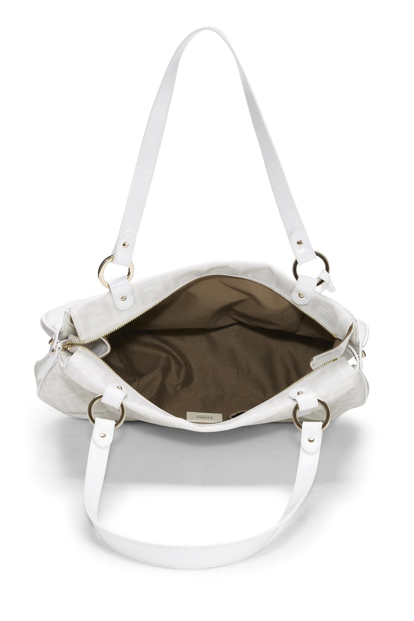 Fendi,  White Zucca Coated Canvas Chef Large, White