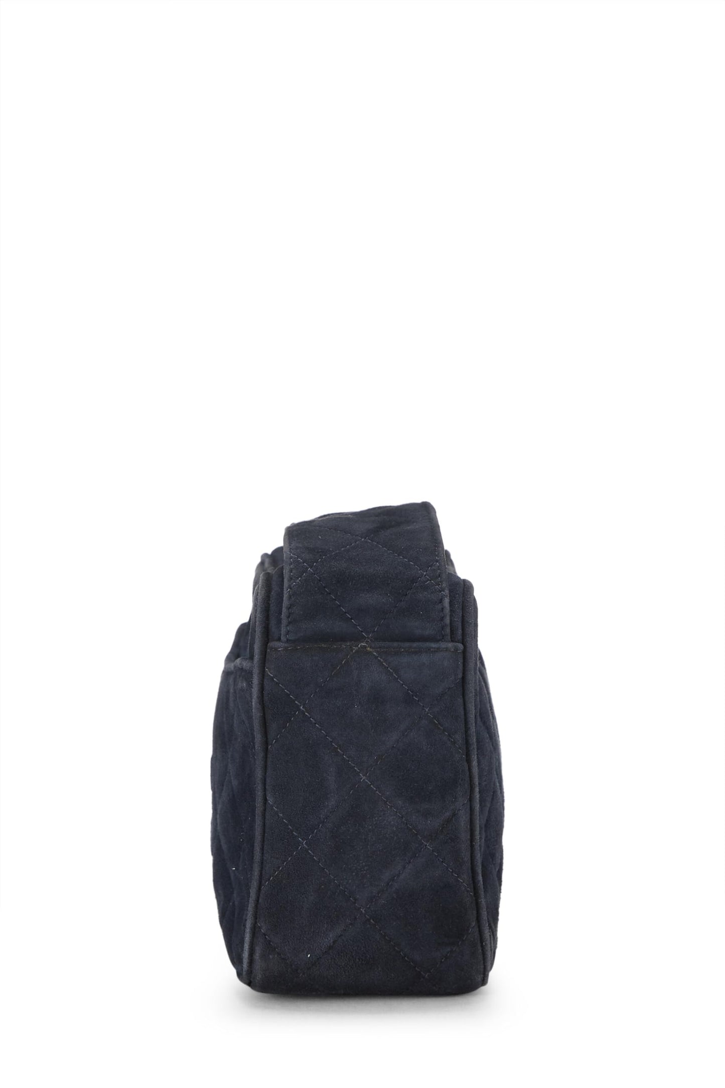 Chanel,  Navy Suede Diamond 'CC' Camera Bag Mini, Navy