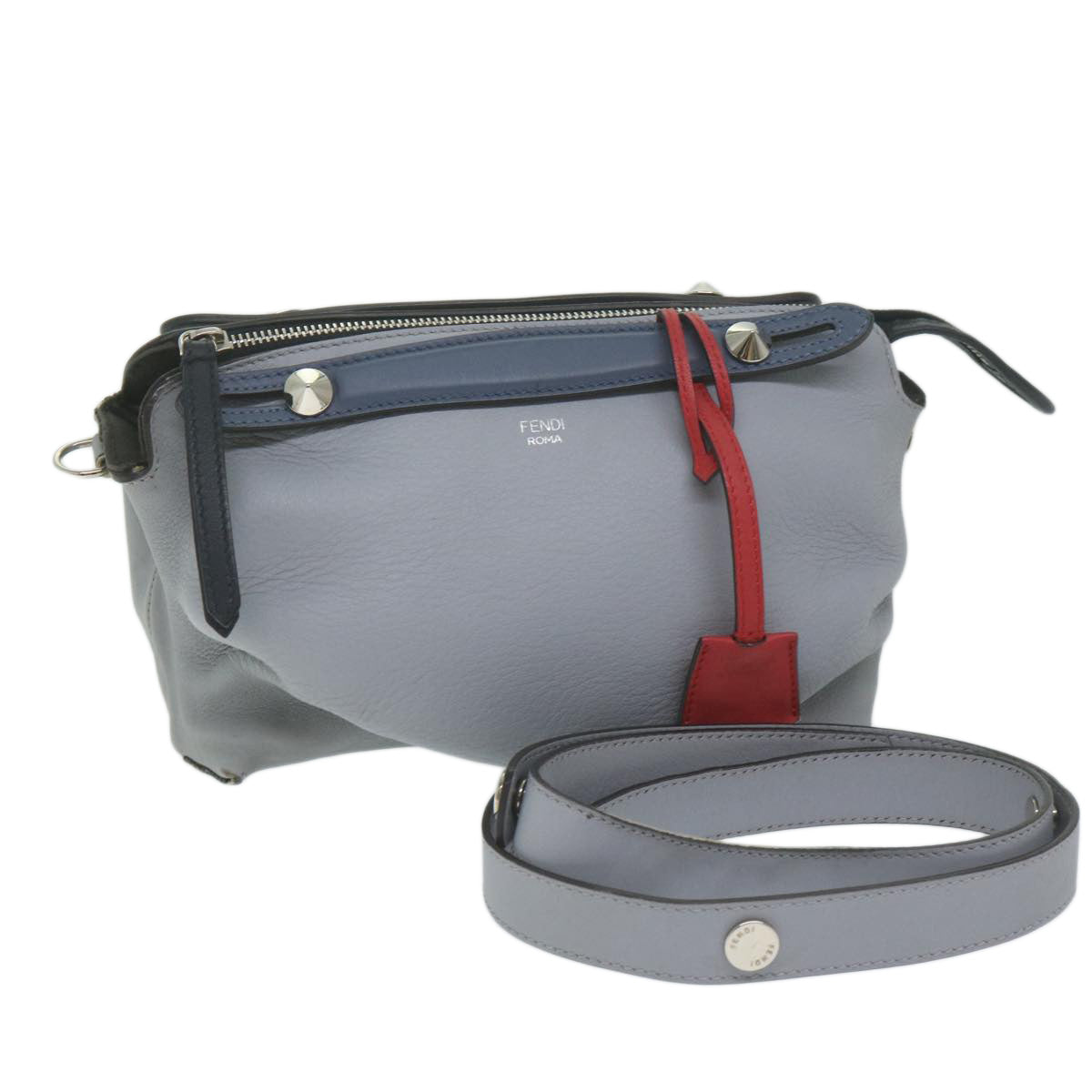 FENDI By The Way Shoulder Bag Leather Gray 61939