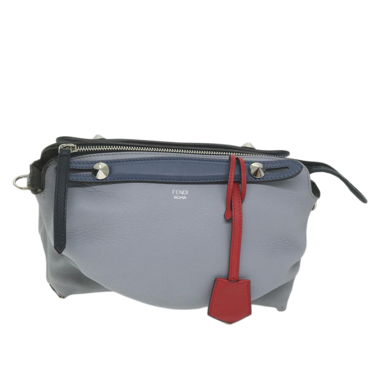 FENDI By The Way Shoulder Bag Leather Gray 61939