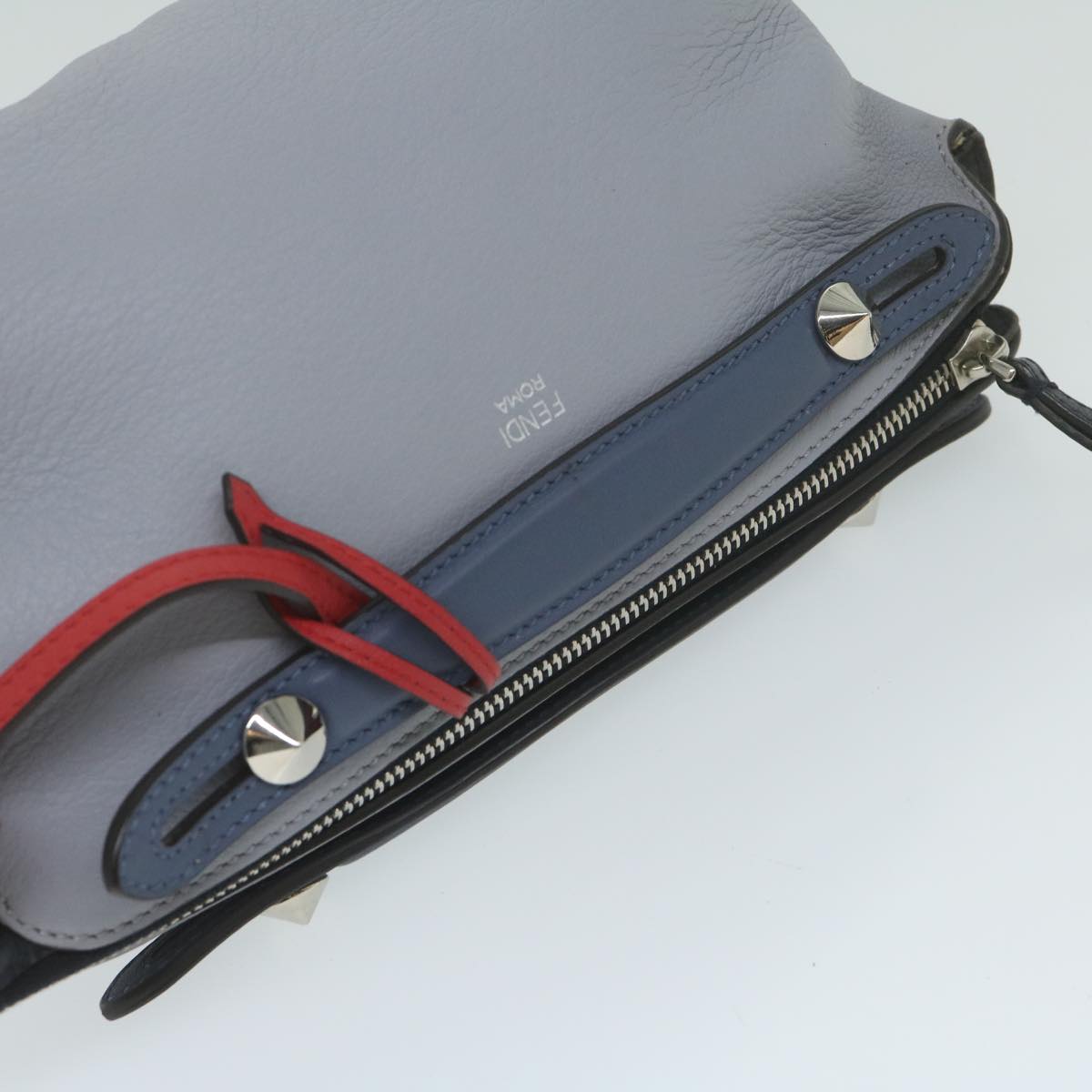 FENDI By The Way Shoulder Bag Leather Gray 61939