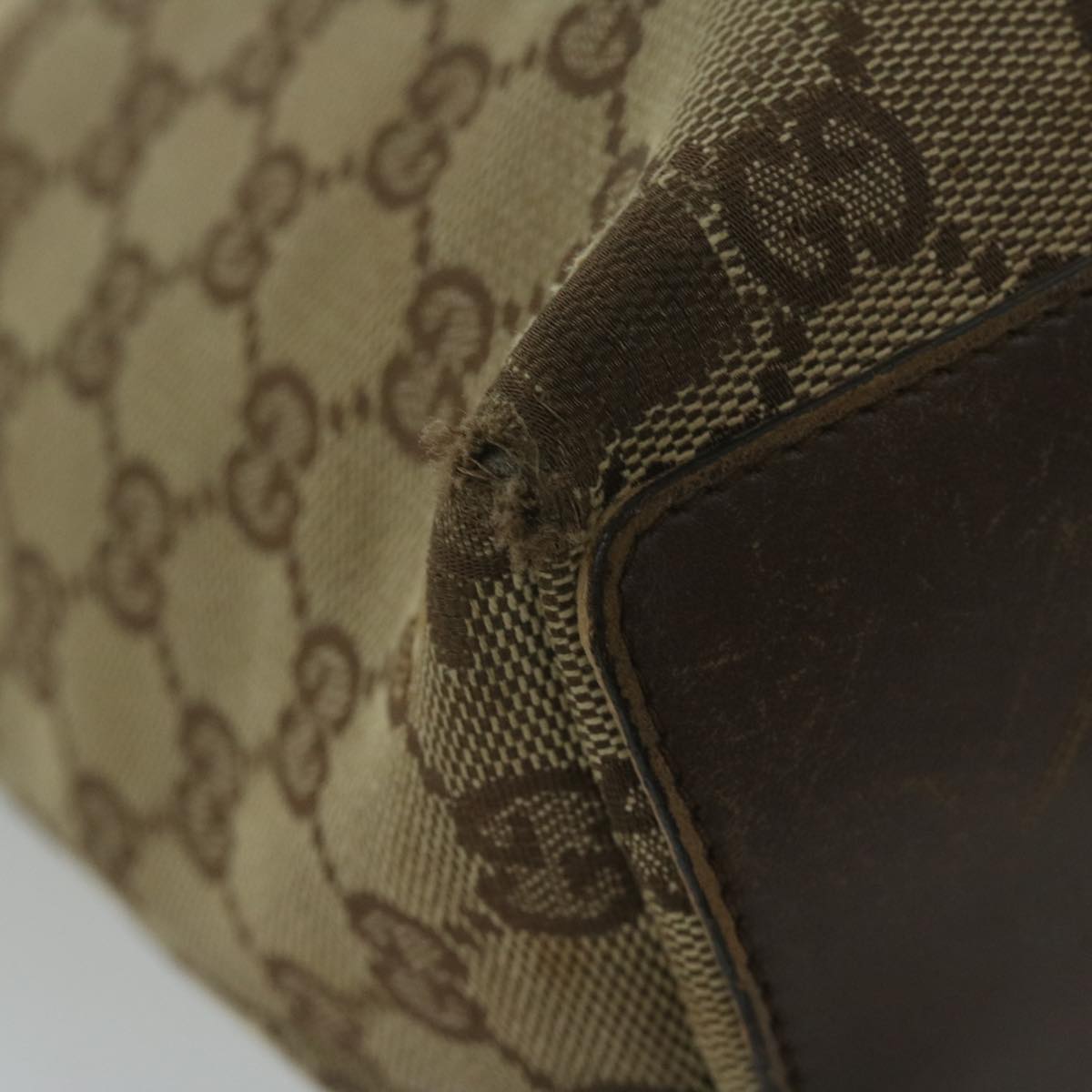 GUCCI GG Canvas Tote Bag Beige 31243 61956
