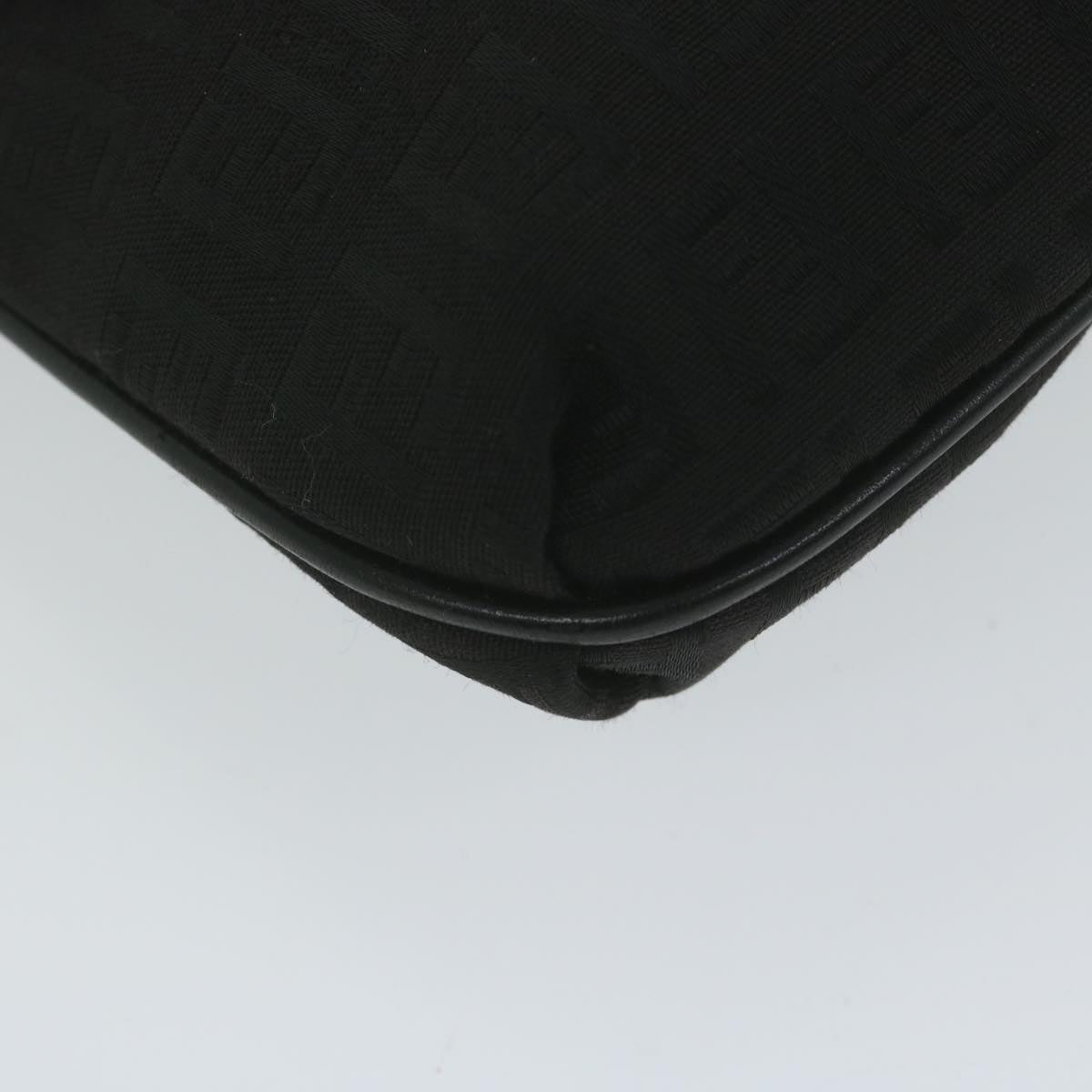 FENDI Zucchino Canvas Shoulder Bag Black 61959