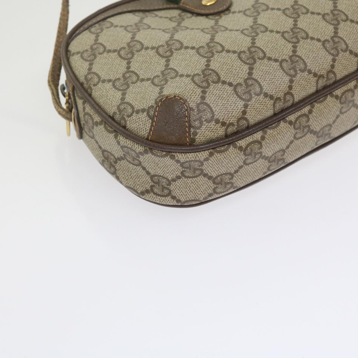 GUCCI GG Supreme Web Sherry Line Shoulder Bag Beige Red 89 02 066 61995