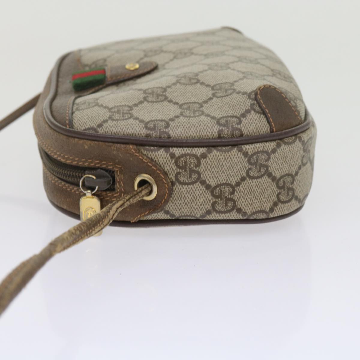 GUCCI GG Supreme Web Sherry Line Shoulder Bag Beige Red 89 02 066 61995