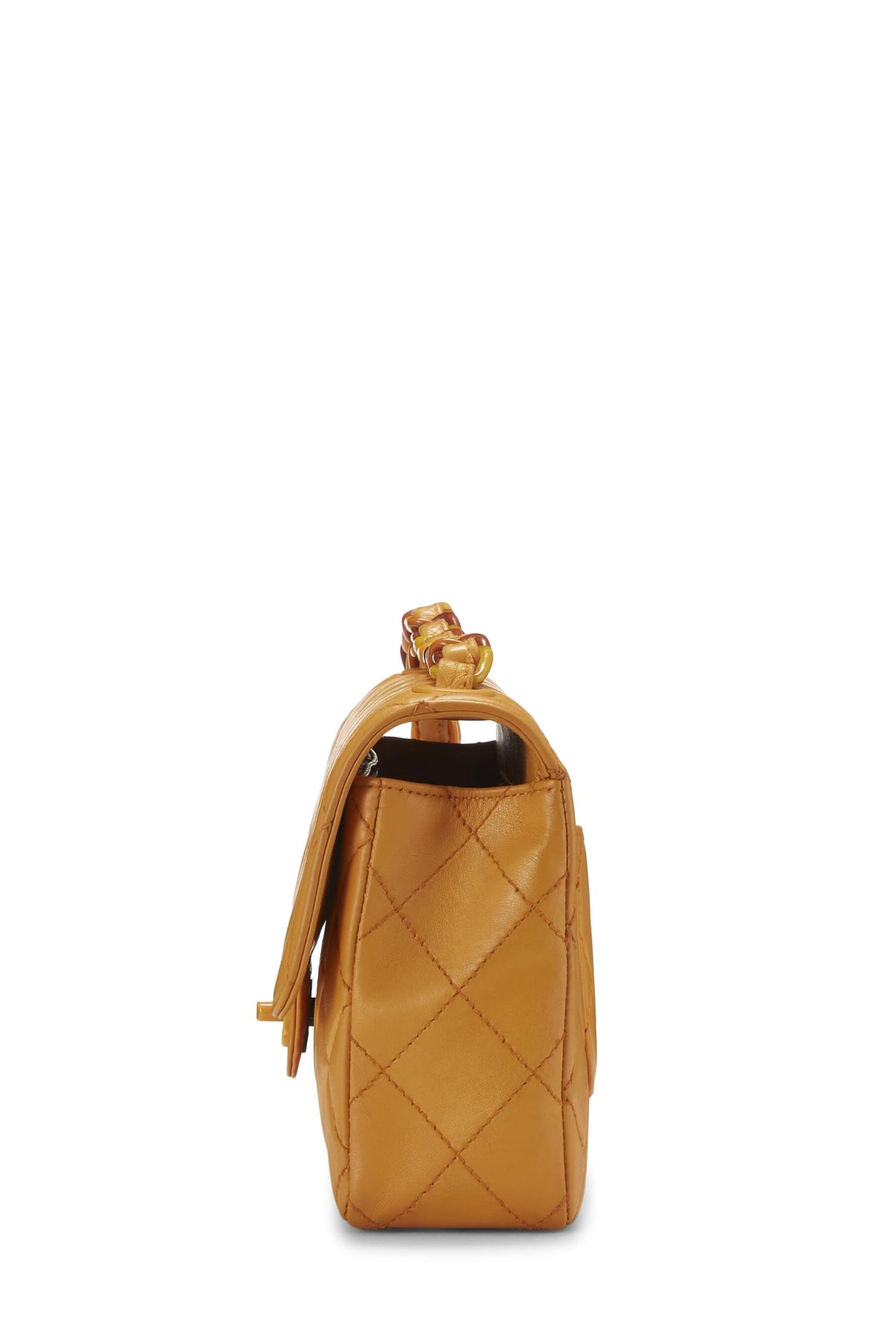 Chanel,  Orange Lambskin Bekko Chain Flap Medium, Orange