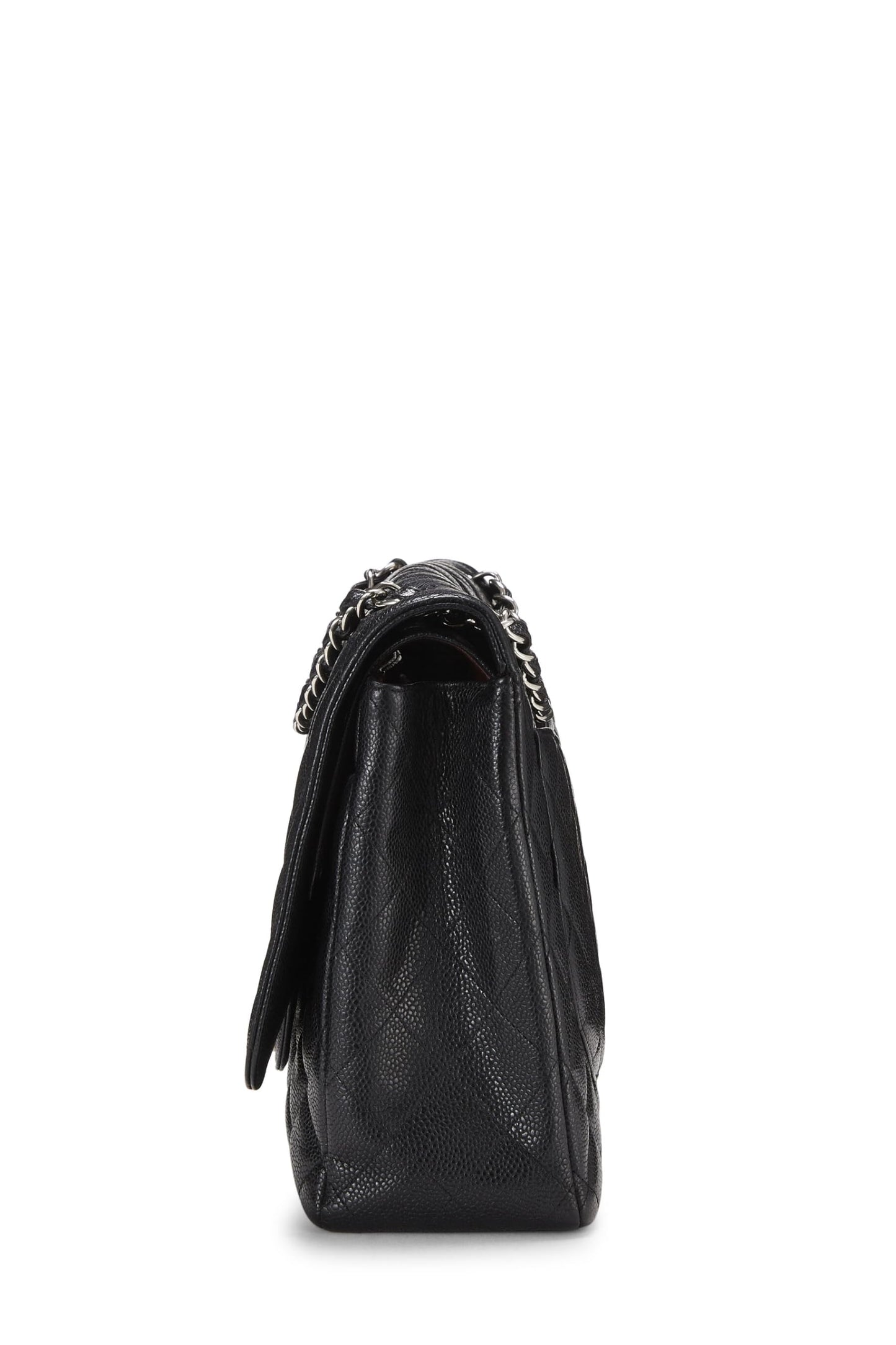 Chanel,  Black Quilted Caviar New Classic Double Flap Maxi, Black