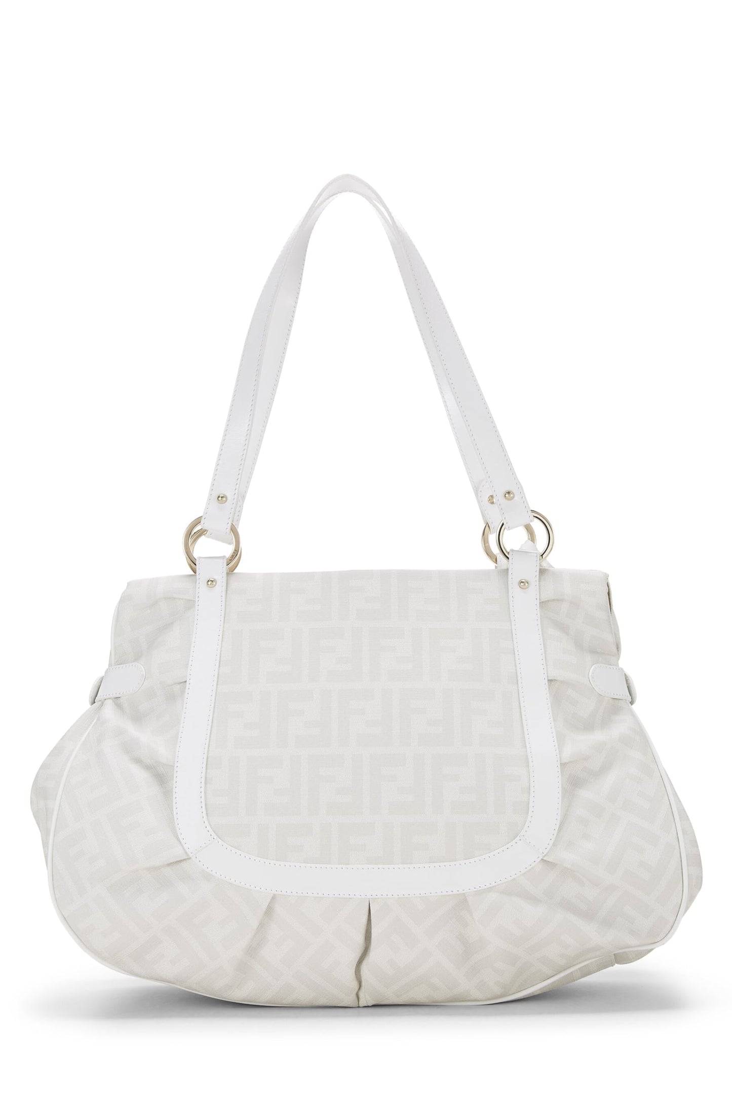 Fendi,  White Zucca Coated Canvas Chef Large, White