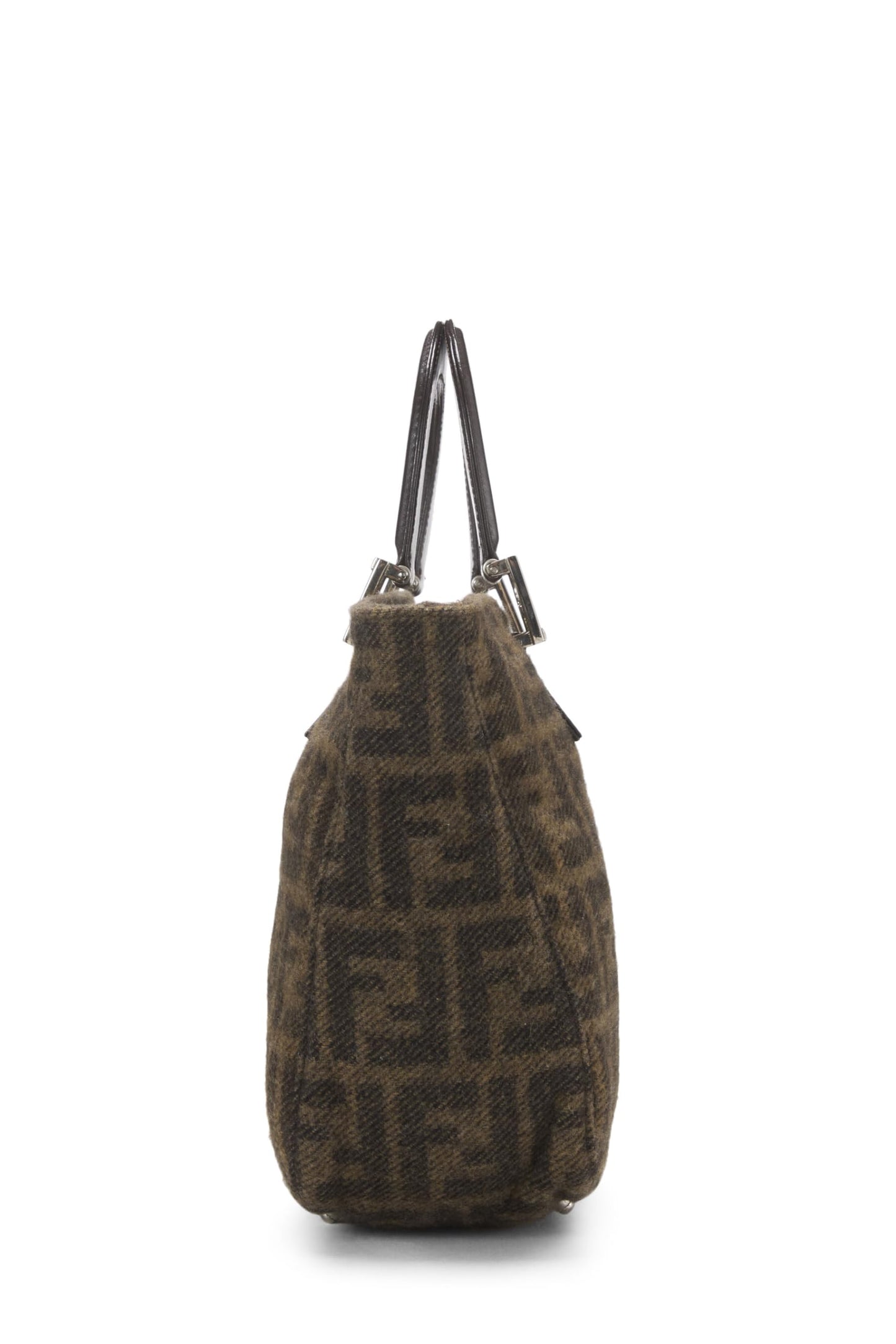 Fendi,  Brown Zucca Wool Handbag, Brown