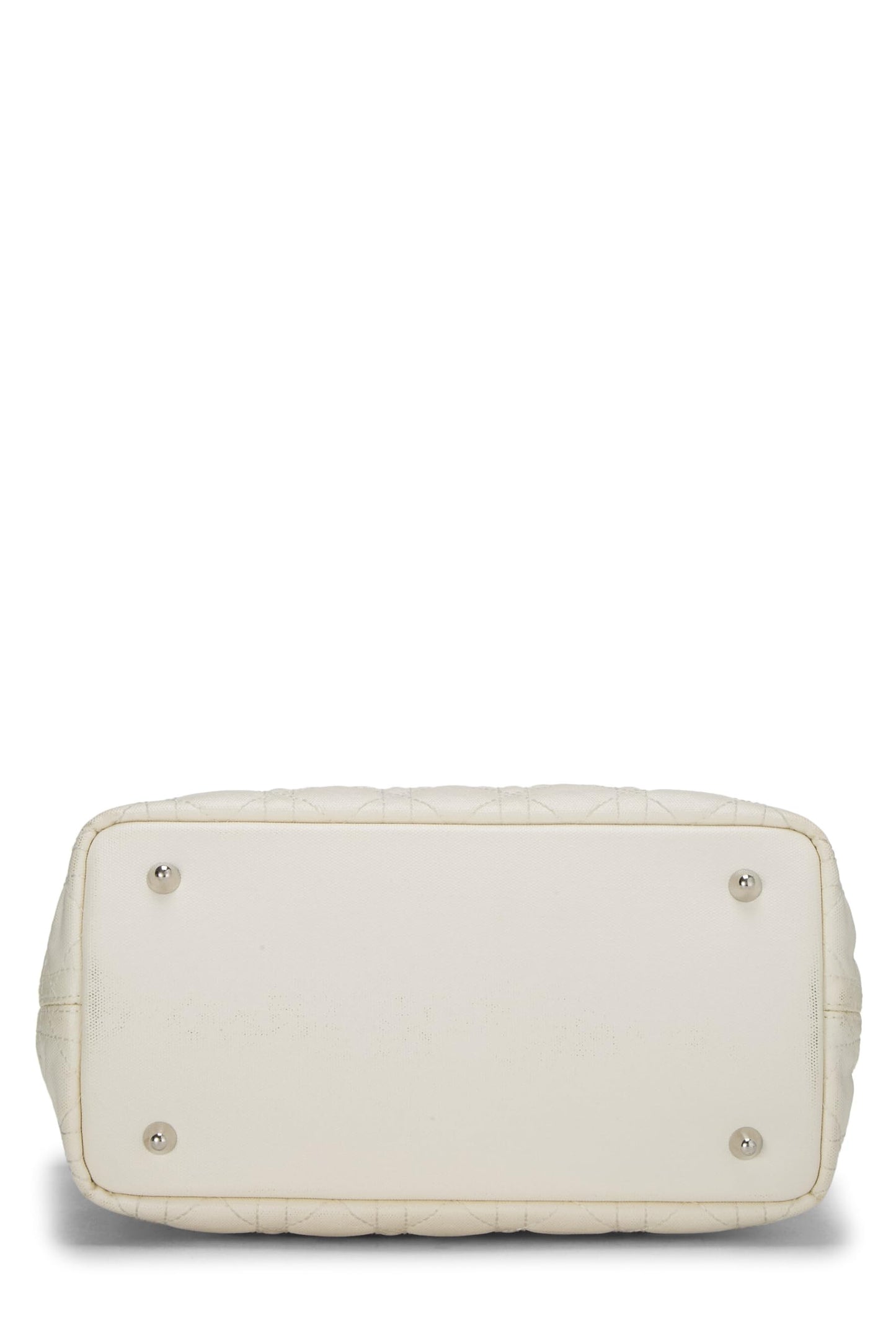 Dior,  White Cannage Coated Canvas Panarea Tote Small, White