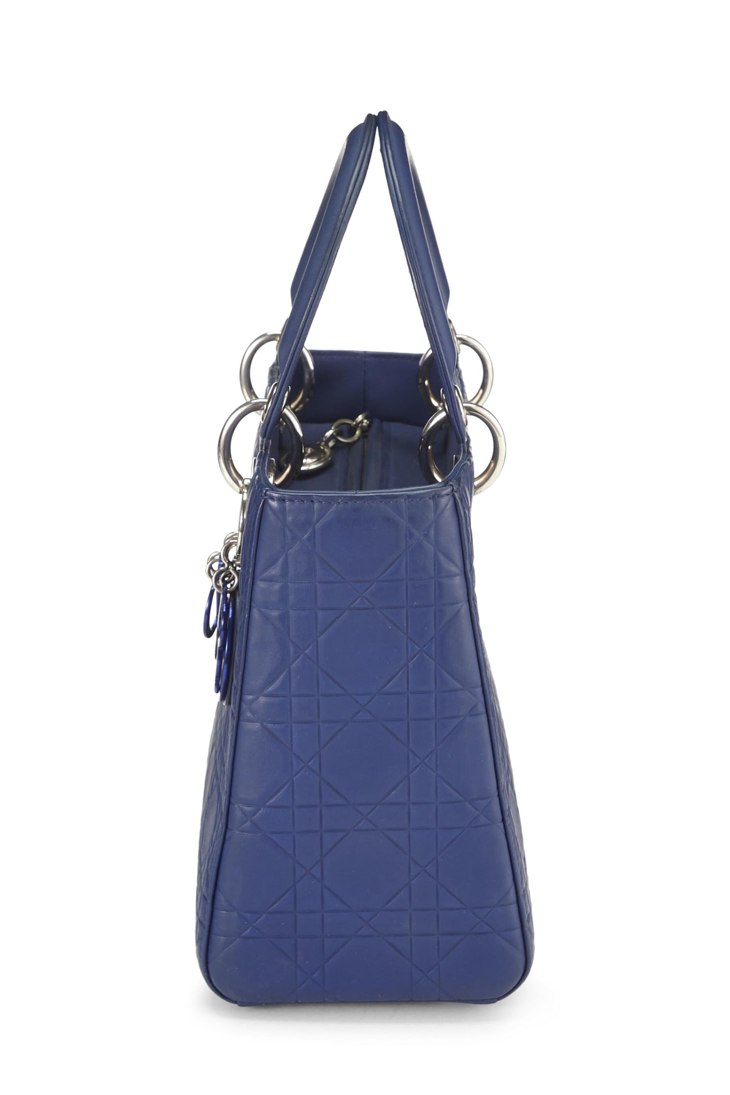Dior,  Matte Blue Cannage Calfskin Lady Dior Medium, Blue