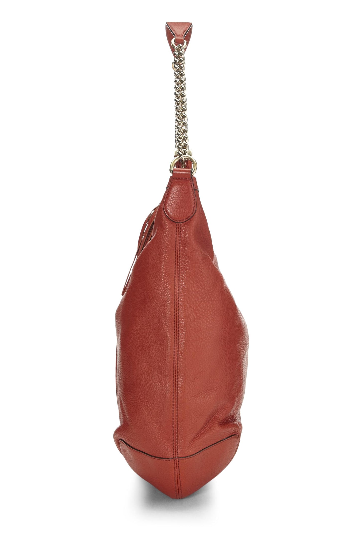 Gucci,  Orange Leather Soho Chain Hobo Large, Orange