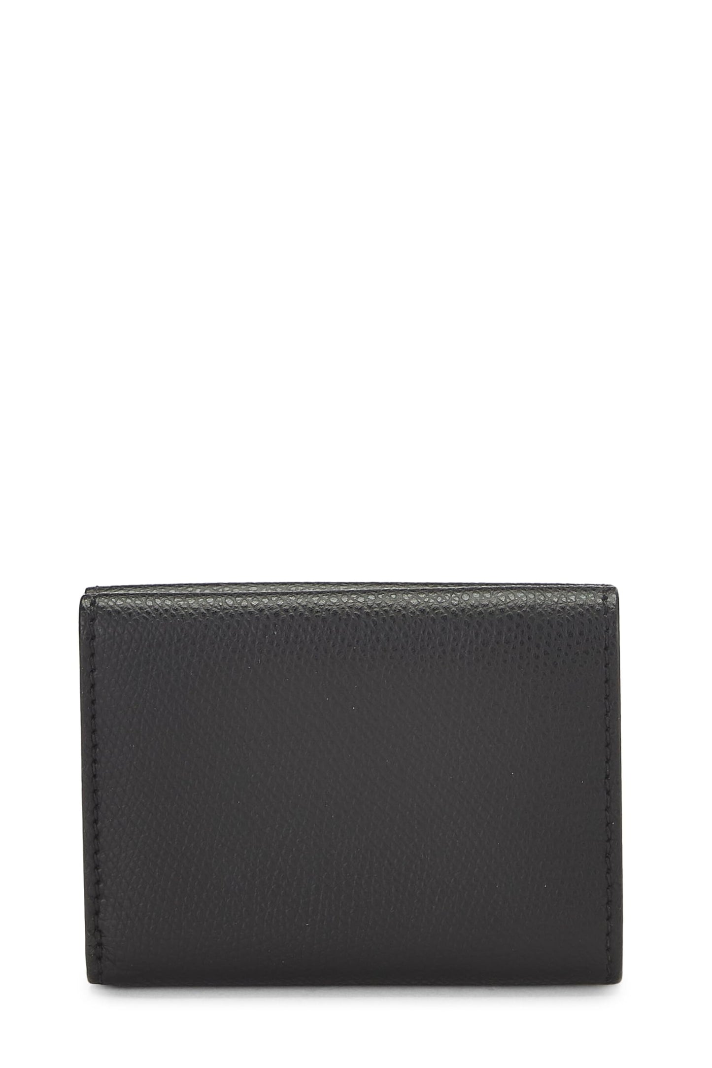 Fendi,  Black Leather 'F is Fendi' Compact Wallet, Black