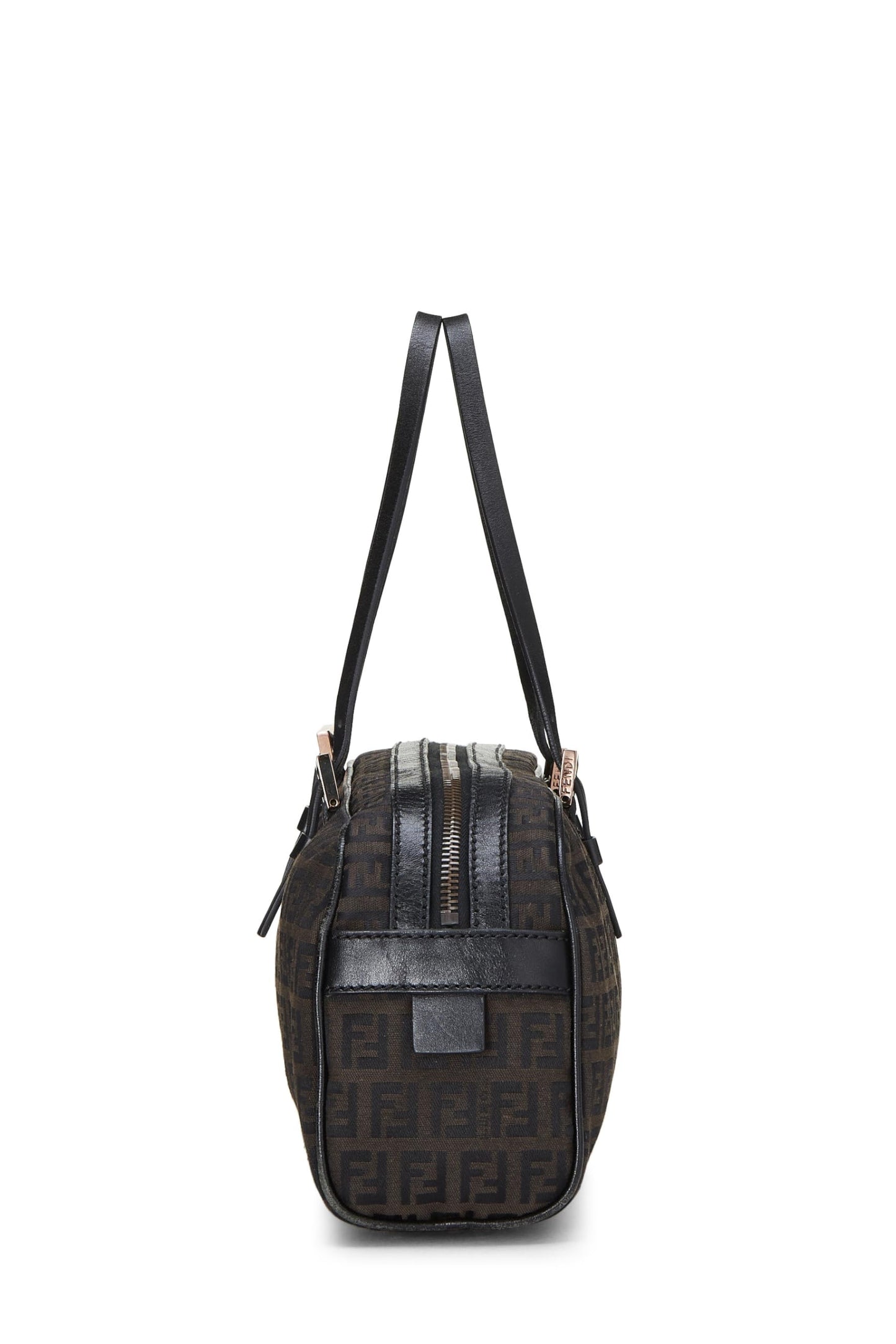 Fendi,  Black Zucchino Boston Bag Long, Black