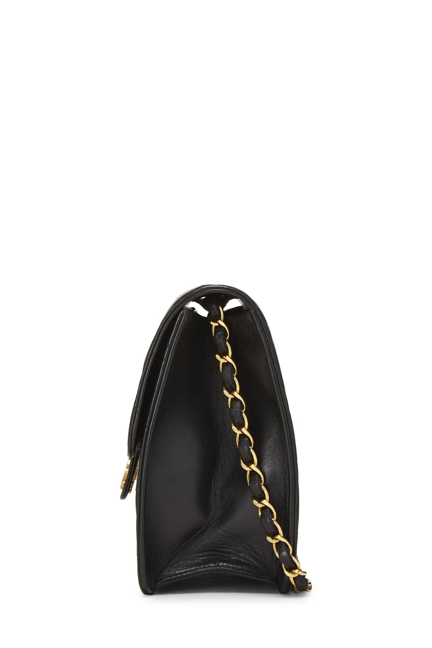 Chanel,  Black Quilted Lambskin Ex Flap Small, Black