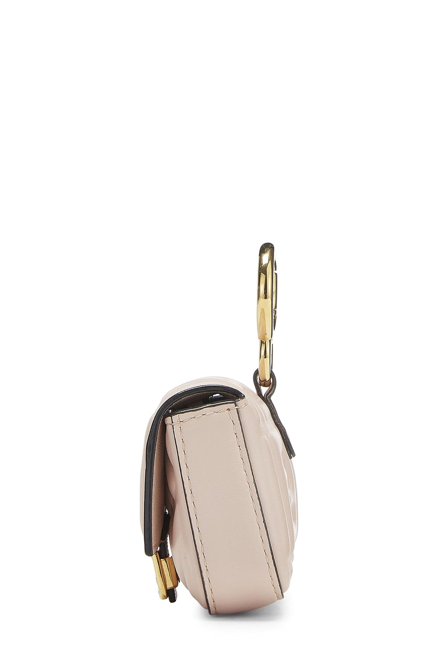 Fendi,  Pink Embroidered Convertible Baguette Bag Charm Nano, Pink