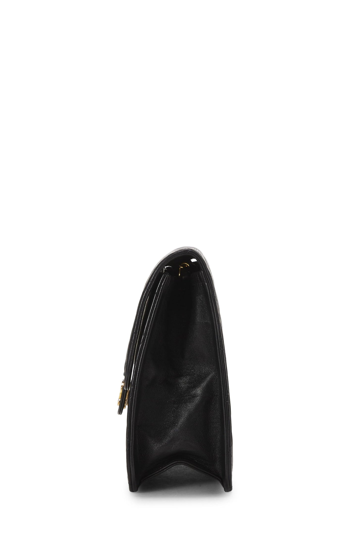 Chanel,  Black Quilted Lambskin Ex Flap Medium, Black