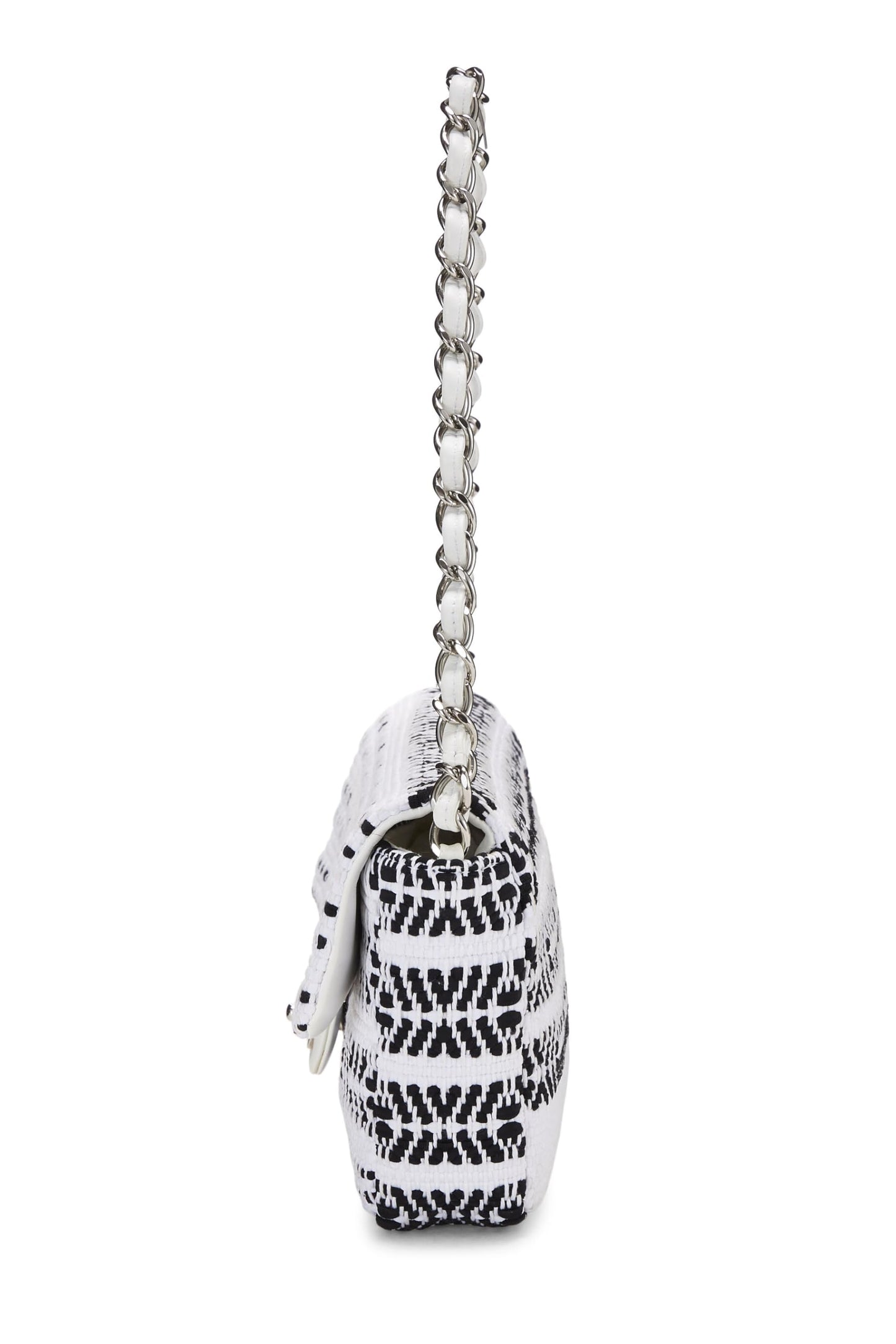 Chanel,  White Woven Half Flap Medium, White
