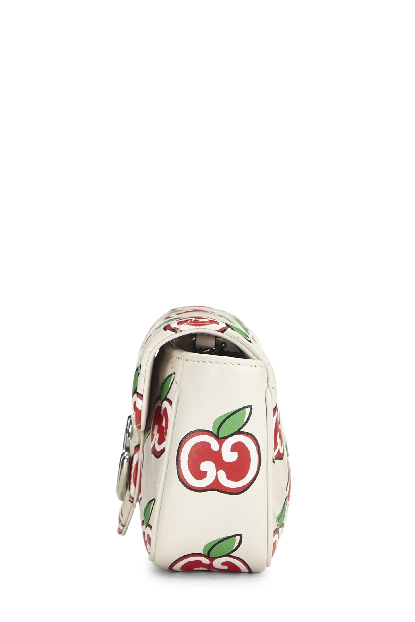 Gucci,  White & Multicolor Leather Valentine's Day Marmont Super Mini, White