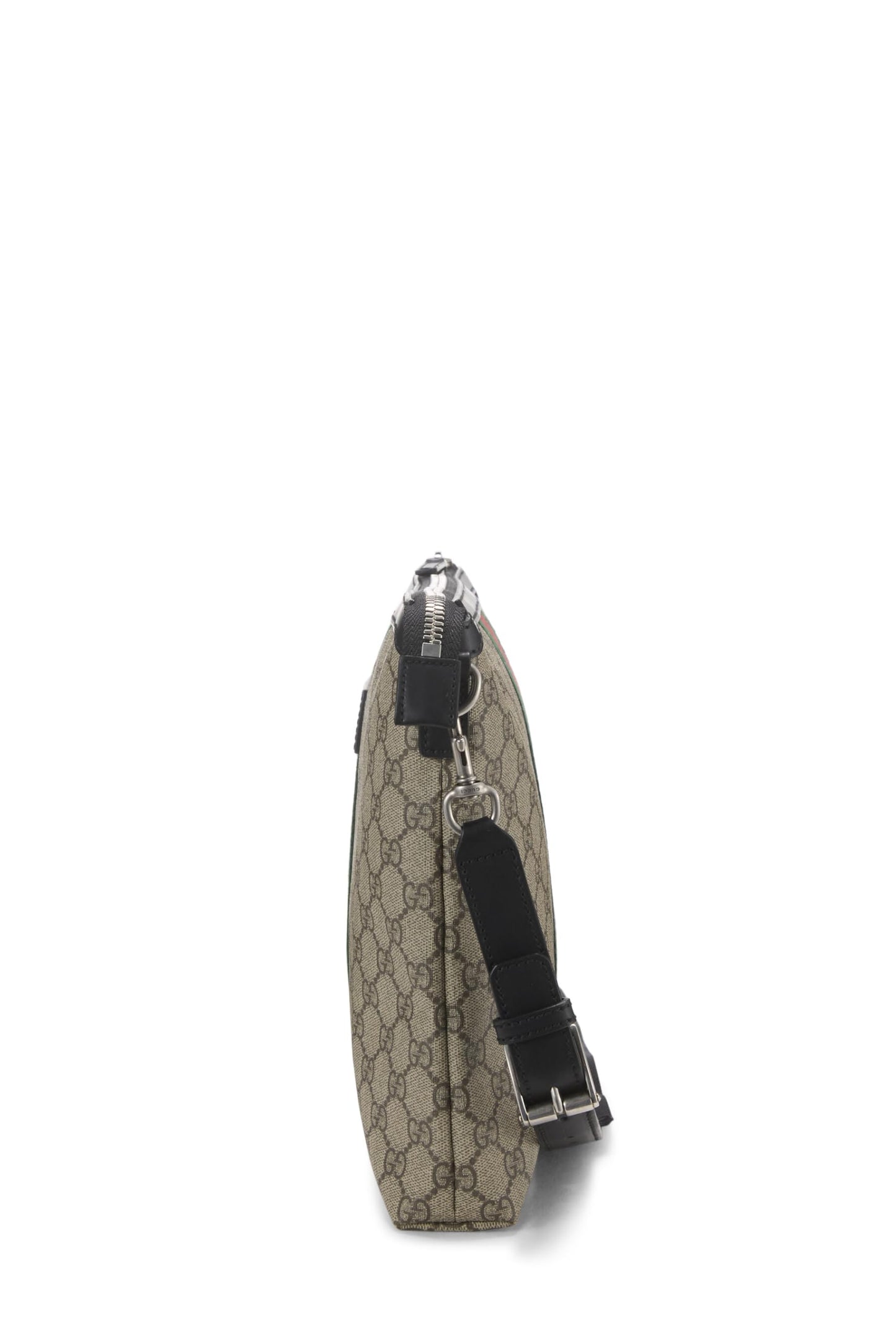 Gucci,  Black GG Supreme Canvas Web Messenger, Black