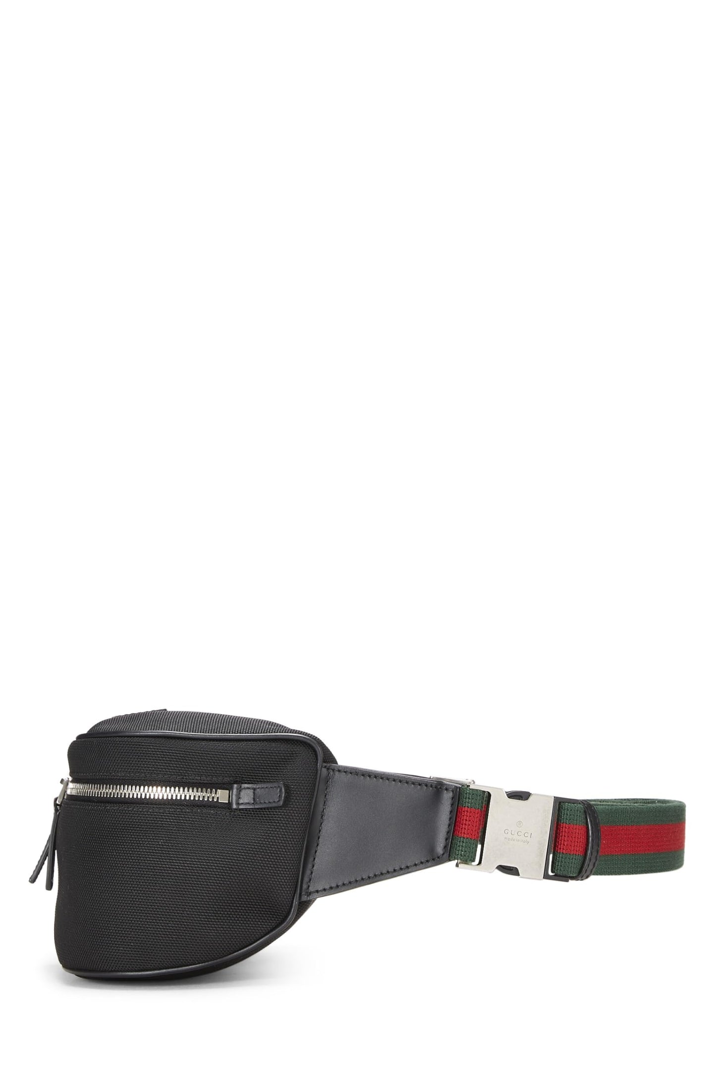 Gucci,  Black Canvas Techno Sling Bag, Black