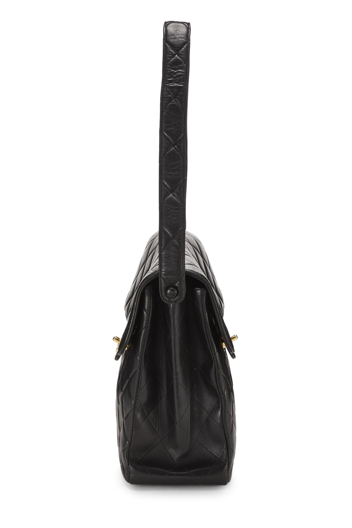 Chanel,  Black Quilted Lambskin Double Sided Flap Bag Tall, Black