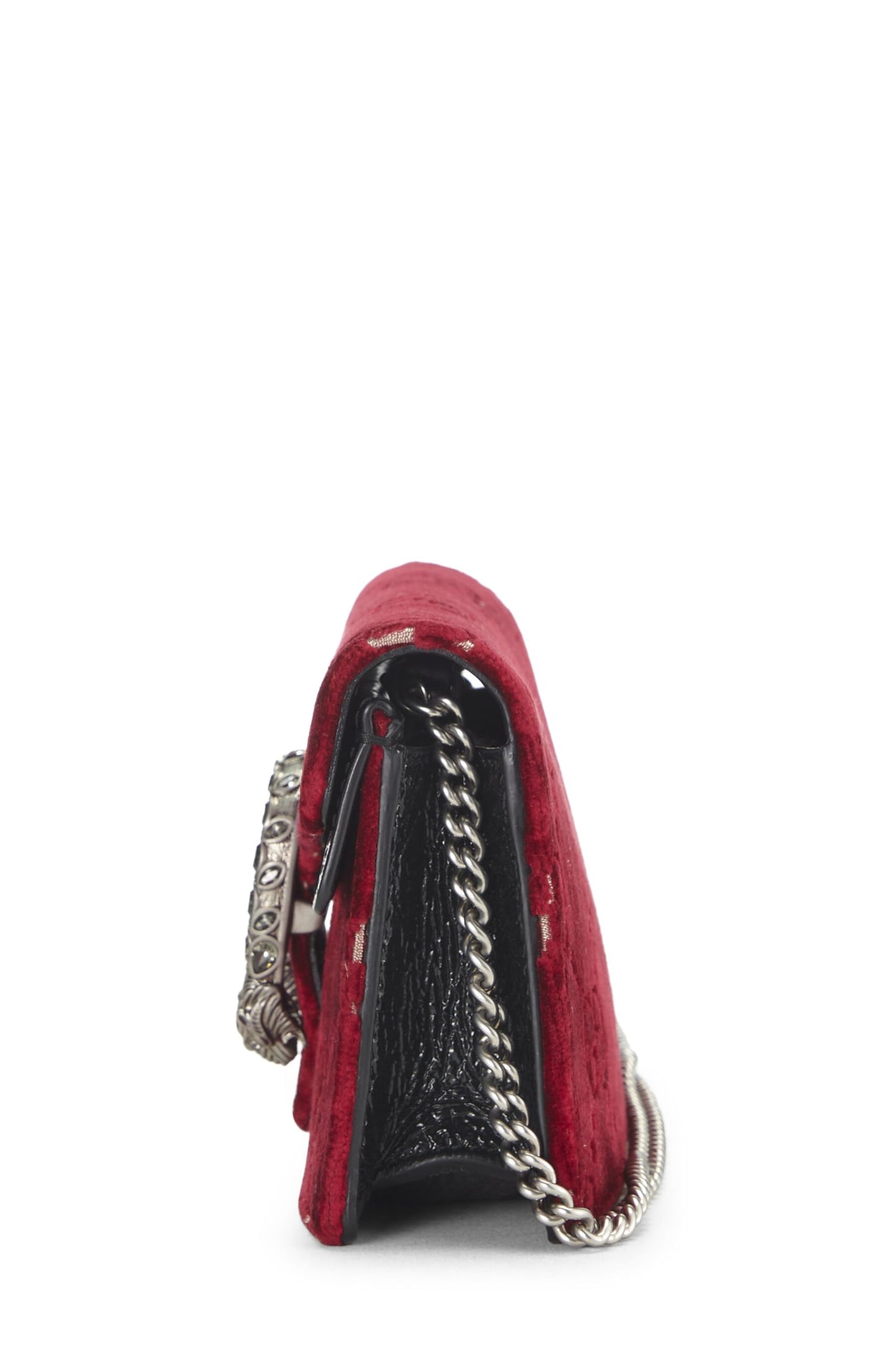 Gucci,  Burgundy GG Velvet Dionysus Shoulder Bag Mini, Red