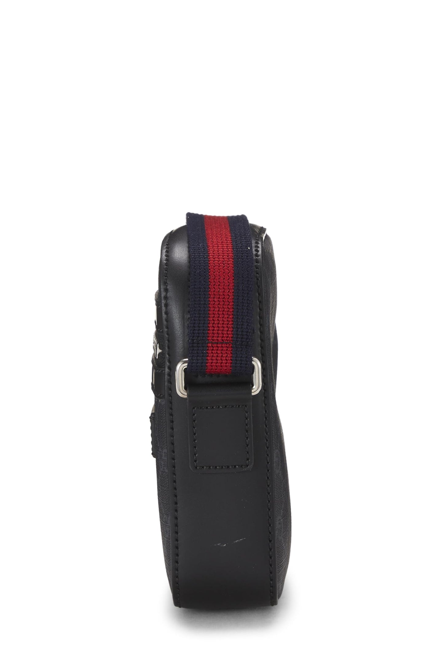Gucci,  Black GG Supreme Canvas Vertical Web Messenger Mini, Black